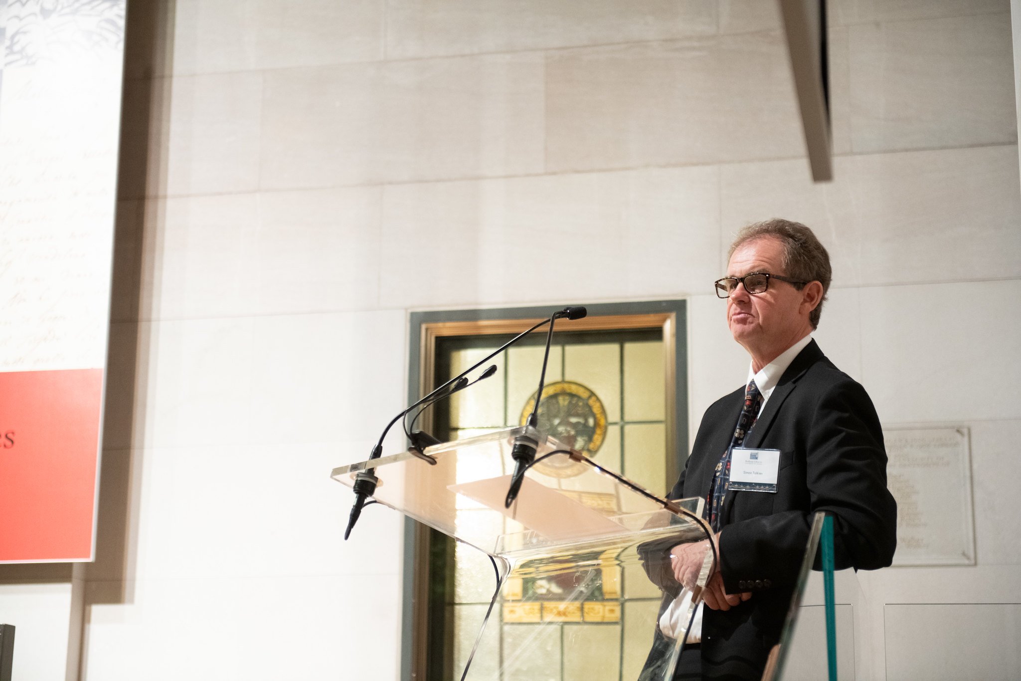 JRR Tolkien Descendent Talking at Lectern