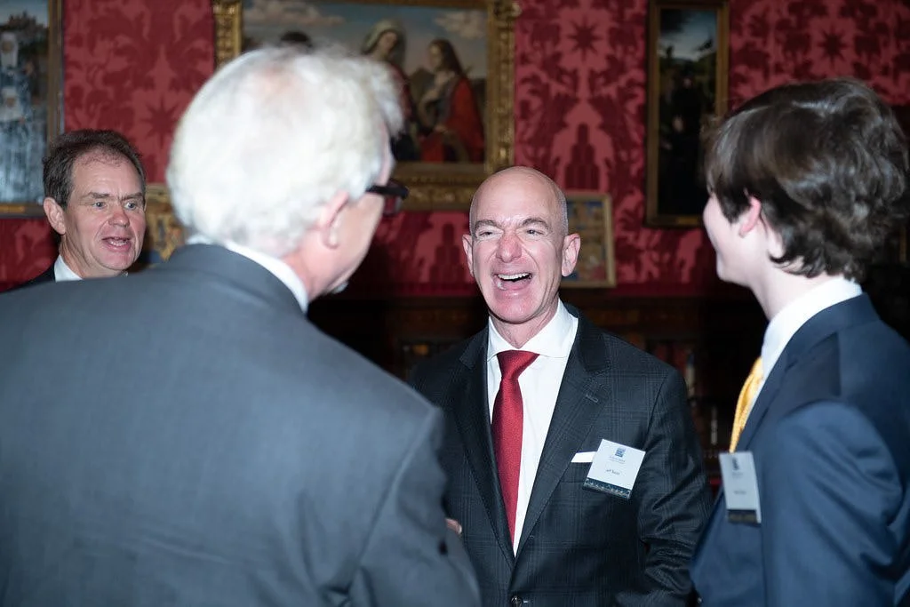 Event Photograph of Jeff Bezos Laughing at JP Morgan Library