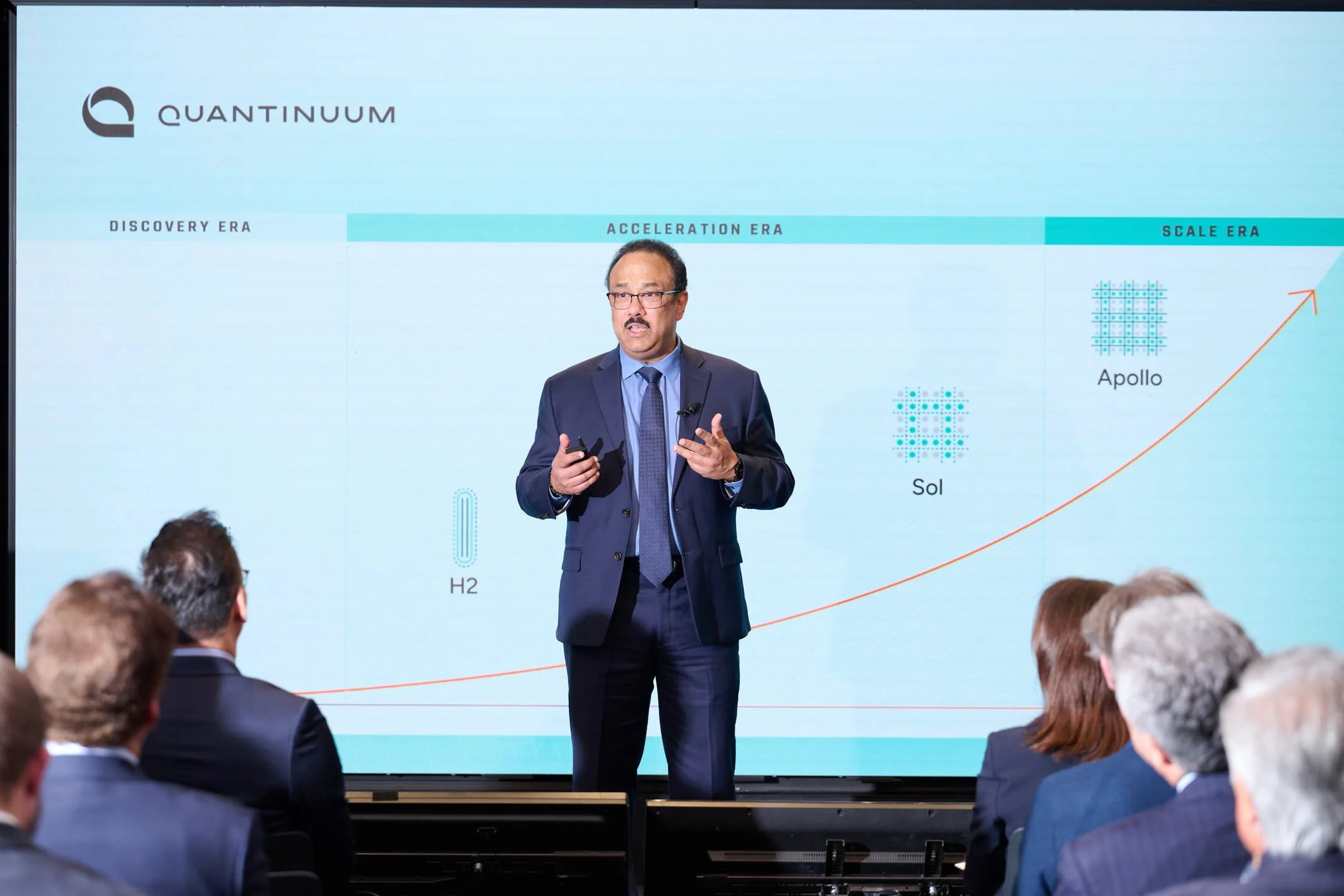 Quantinuum CEO Rajeeb Hazra onstage 
