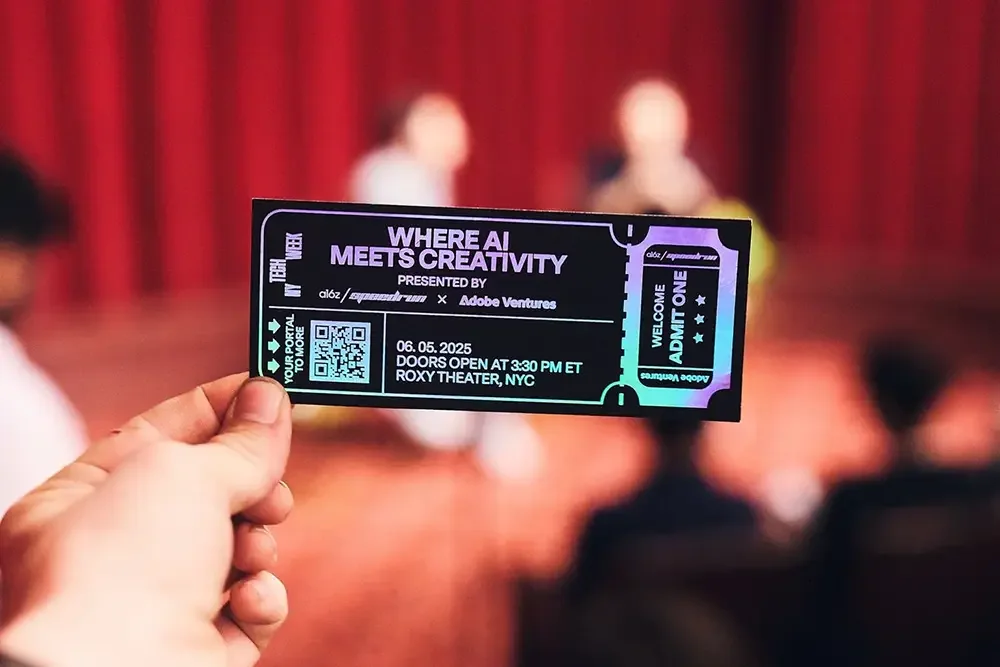 Ticket for admission to an Adobe Ventures and A16Z event in New York City at The Roxy