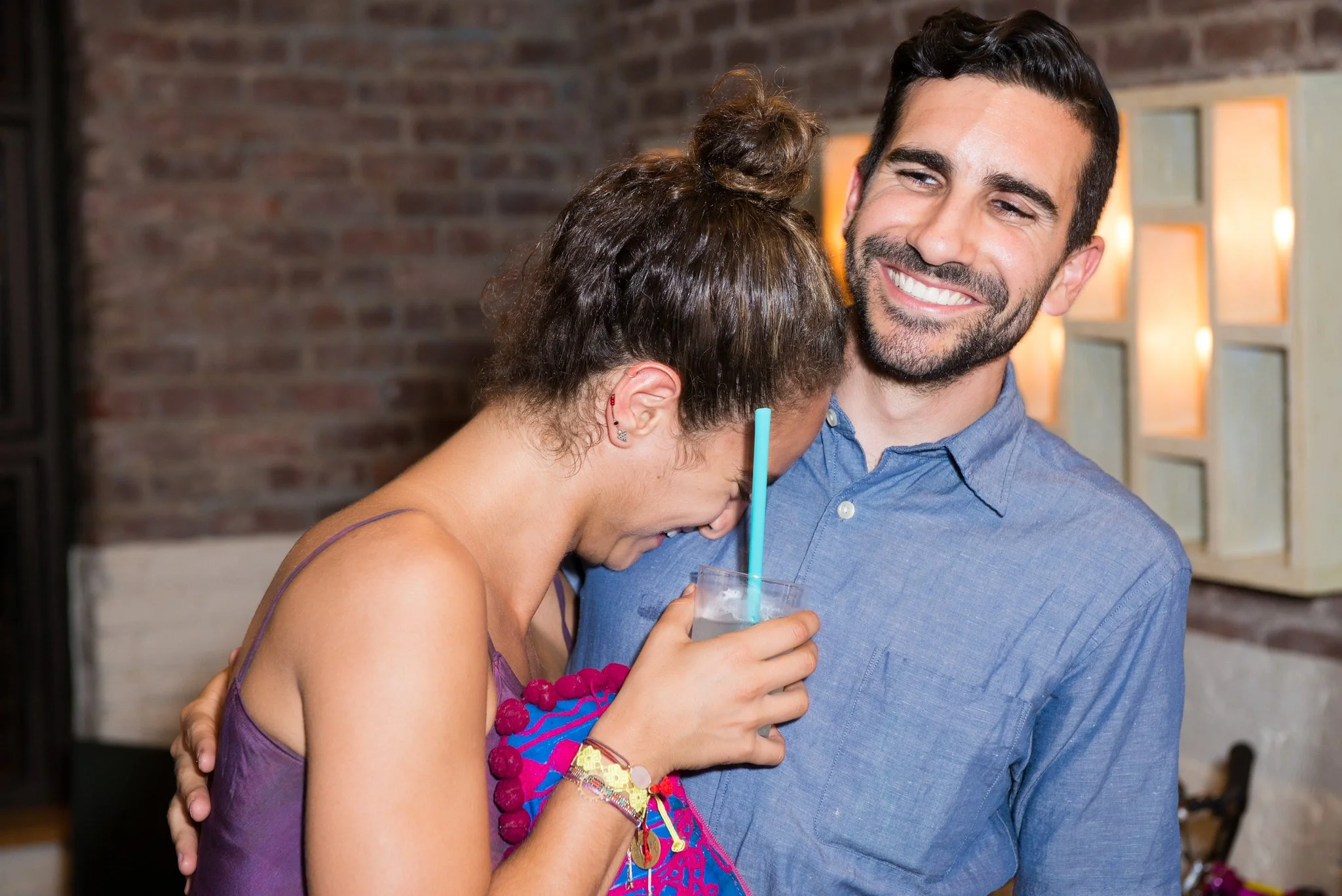 Event photo of two people at a jewish networking event 