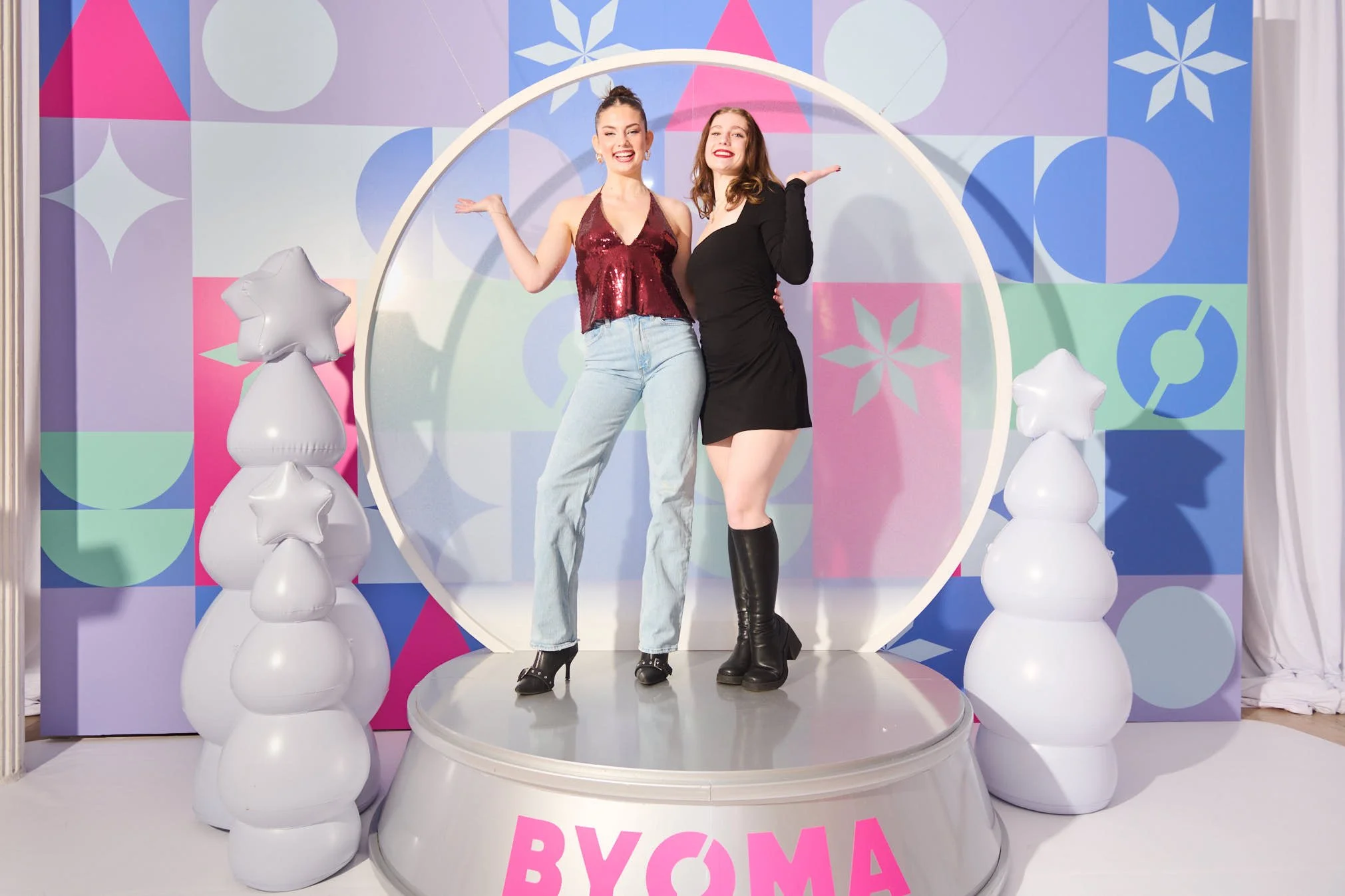 Two young women in a professional portrait for Byoma Skincare 
