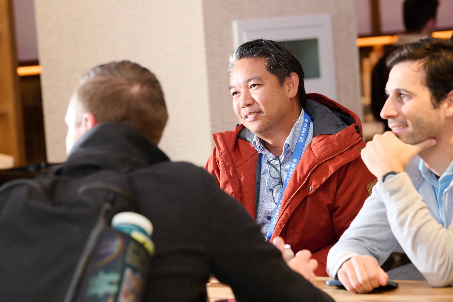 An attendee looking engaged at Deeplearning.AI Tech conference