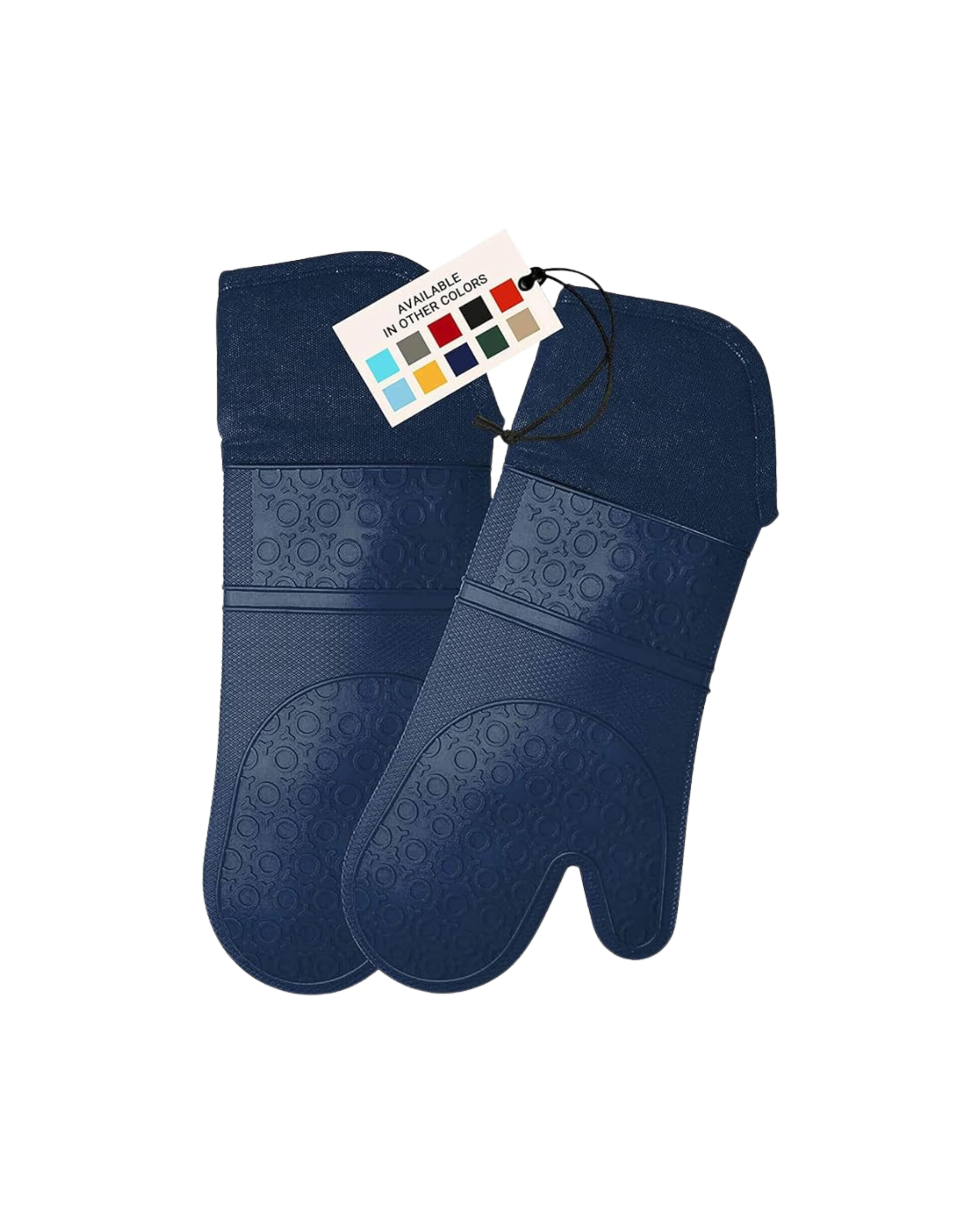 Extra Long Silicone Oven Mitts in Blue