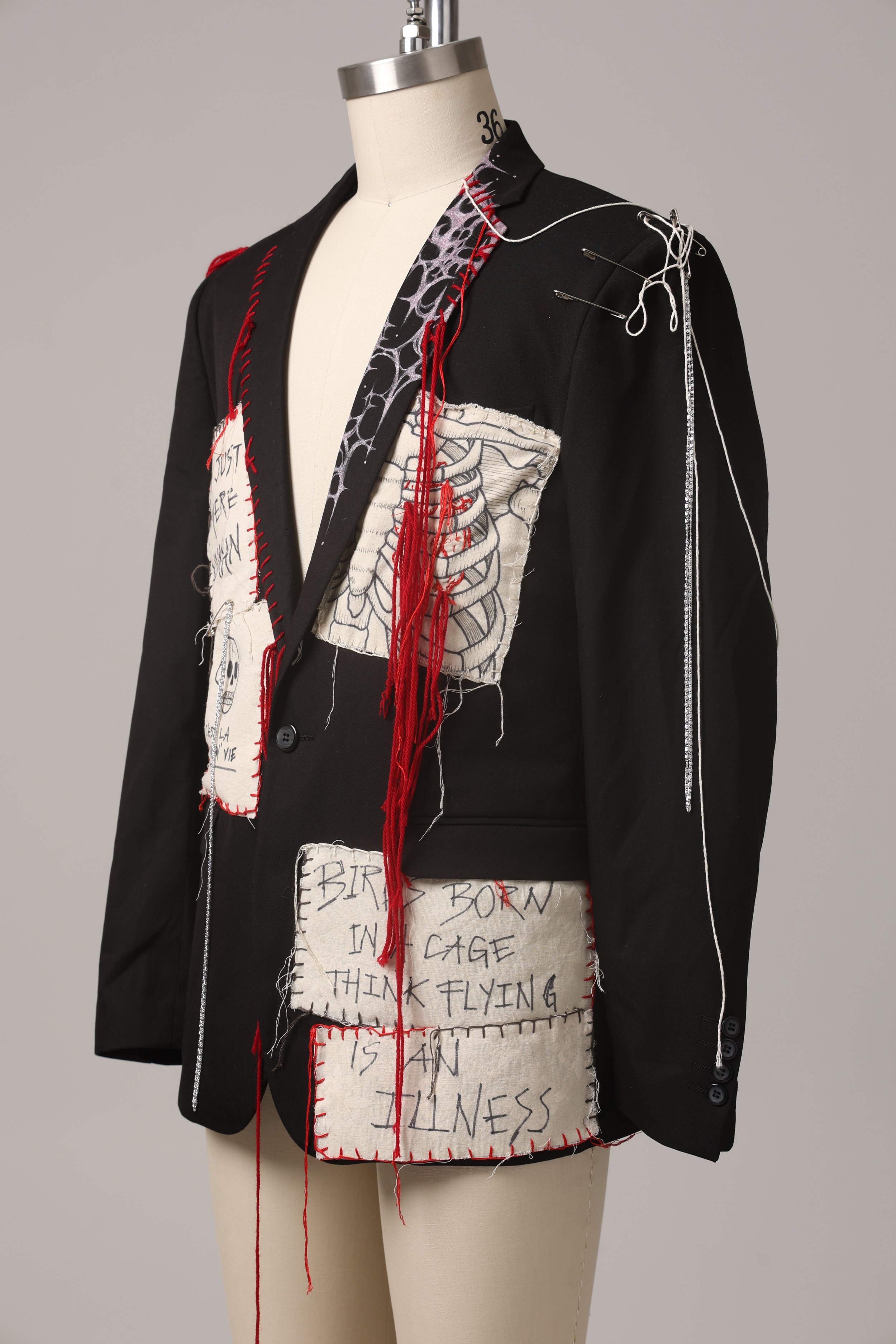 3/4 angled shot of the blazer in my A Defect of our Cis-tem collection