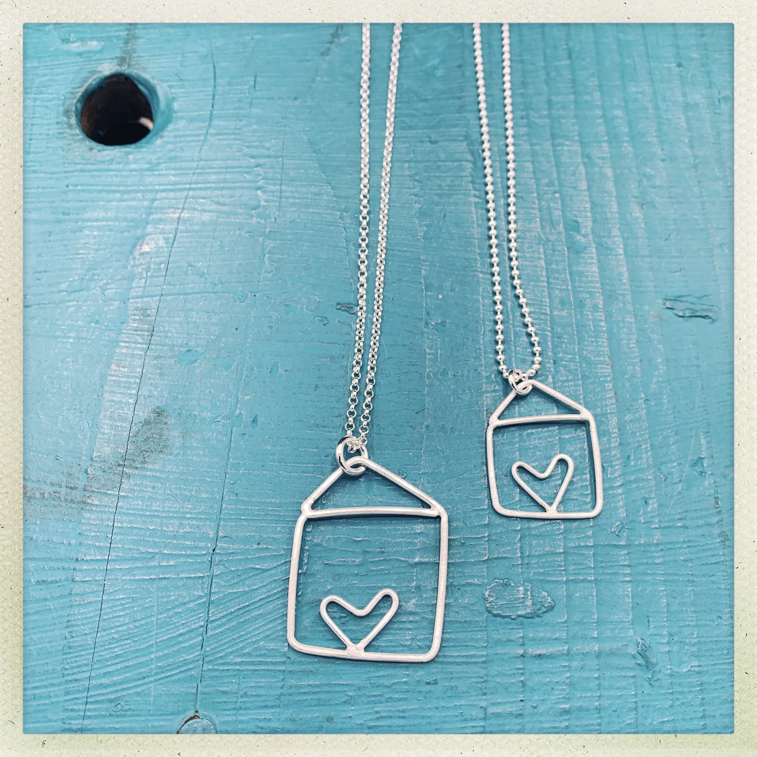 casette con cuore, pendenti in argento per collane