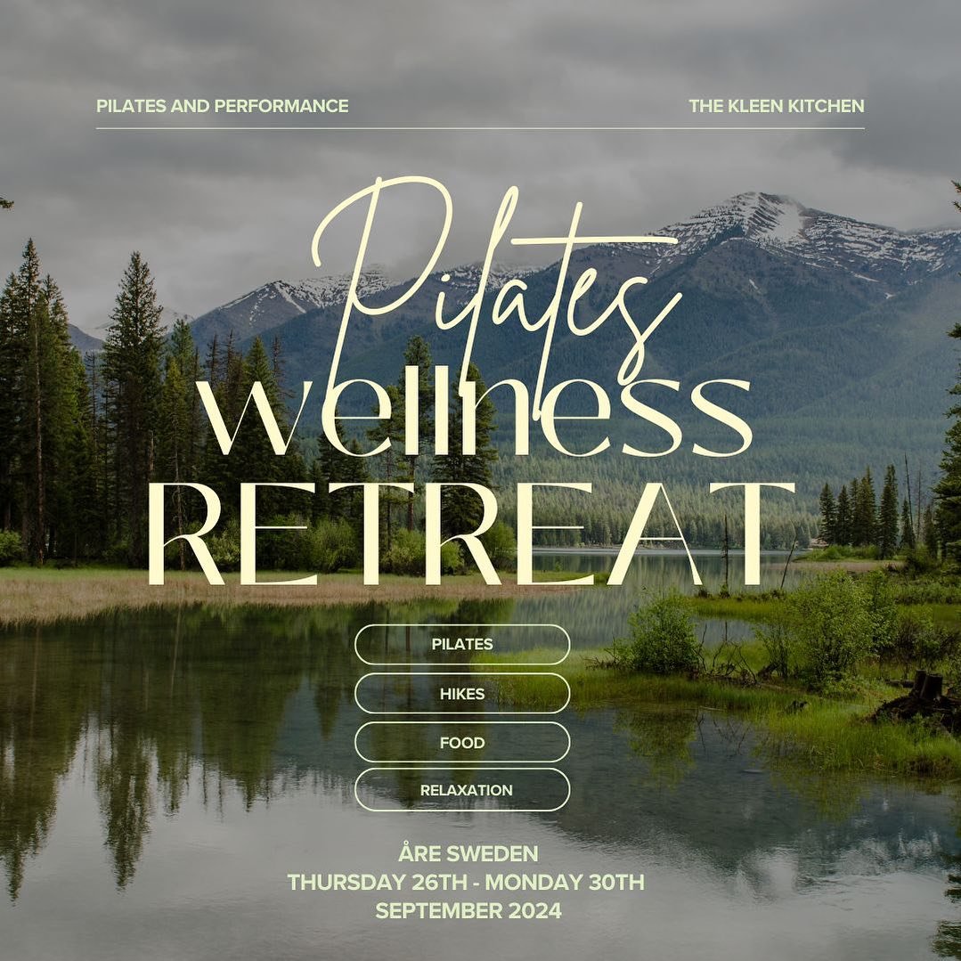 I am delighted to announce I am hosting a Pilates retreat with @thekleenkitchen in the gorgeous town of &Aring;re Sweden Thursday 26th - Monday 30th September. 

The focus of the weekend is to give you the space to workout, relax and re-charge surrou