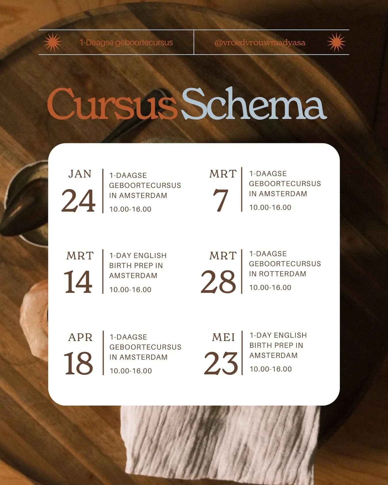 dit is mijn aanbod dit voorjaar 🌱 er is nog volop plek om je samen met je partner goed voor te bereiden op de geboorte, zodat jullie die vol vertrouwen tegemoet kunnen gaan. wie zie ik binnenkort?