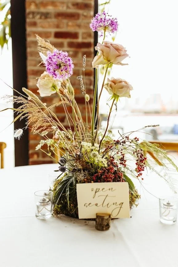 Nature Inspired Centerpiece at a Battello wedding