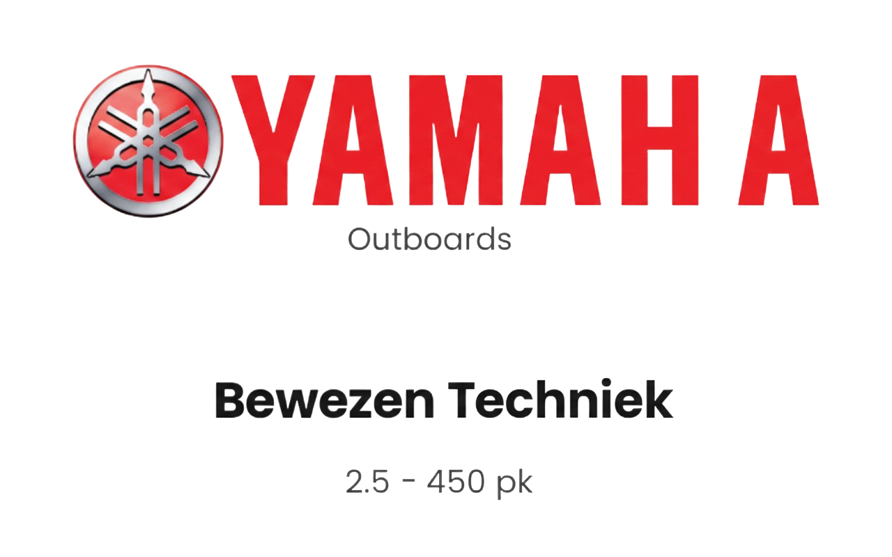 Yamaha logo met slogan 'Beware Techniek'.