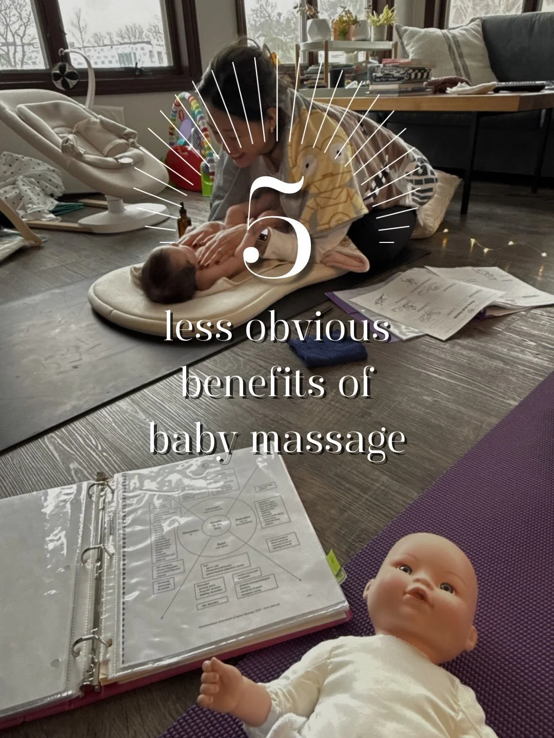Infant massage isn&rsquo;t just about relaxation or working out kinks&hellip; it&rsquo;s about connection 🤍 To your baby, to yourself, to other parents!

The quiet moments where you learn your baby&rsquo;s cues.
The confidence and trust that grows w