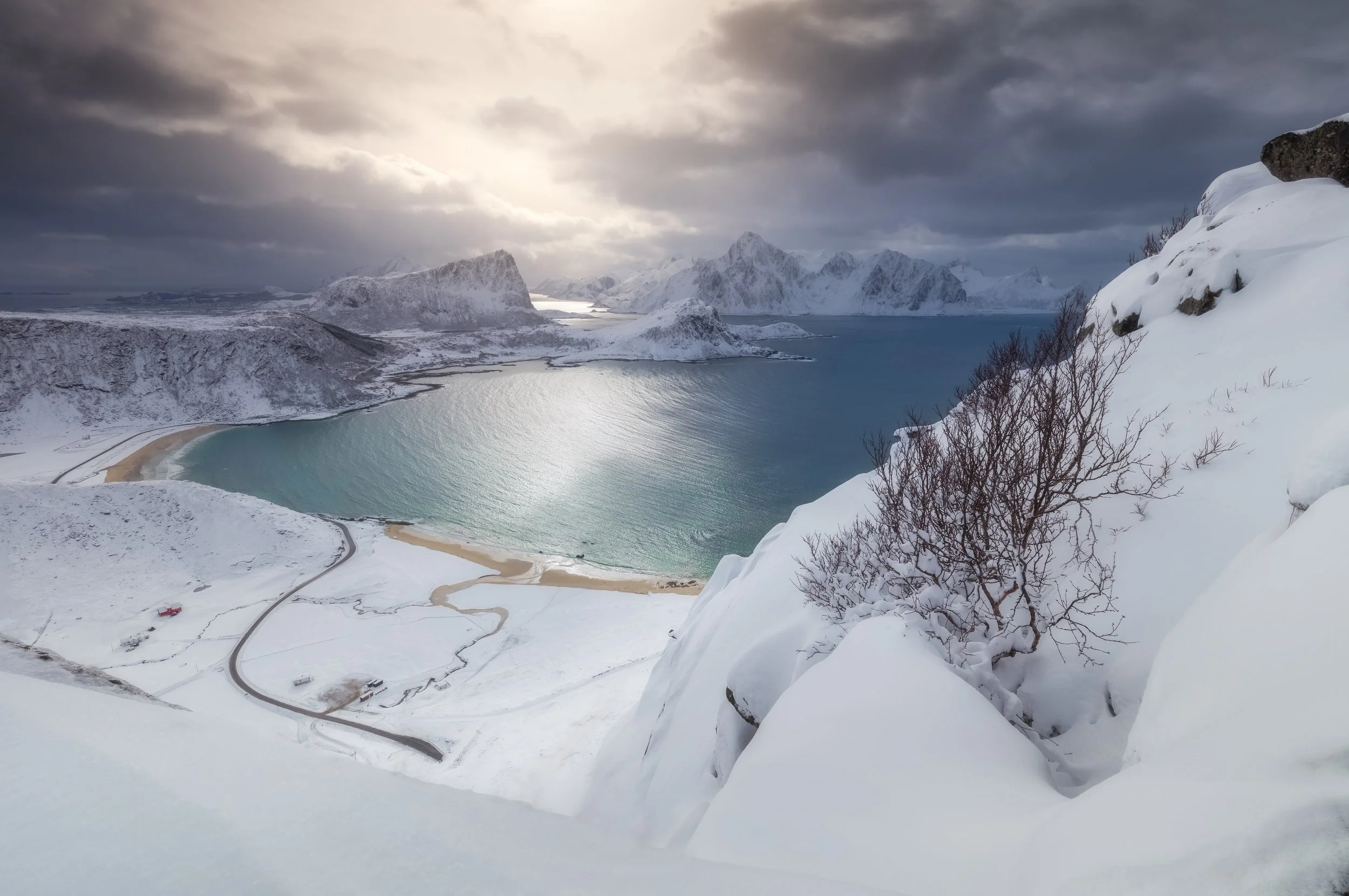 Haukland beach winter