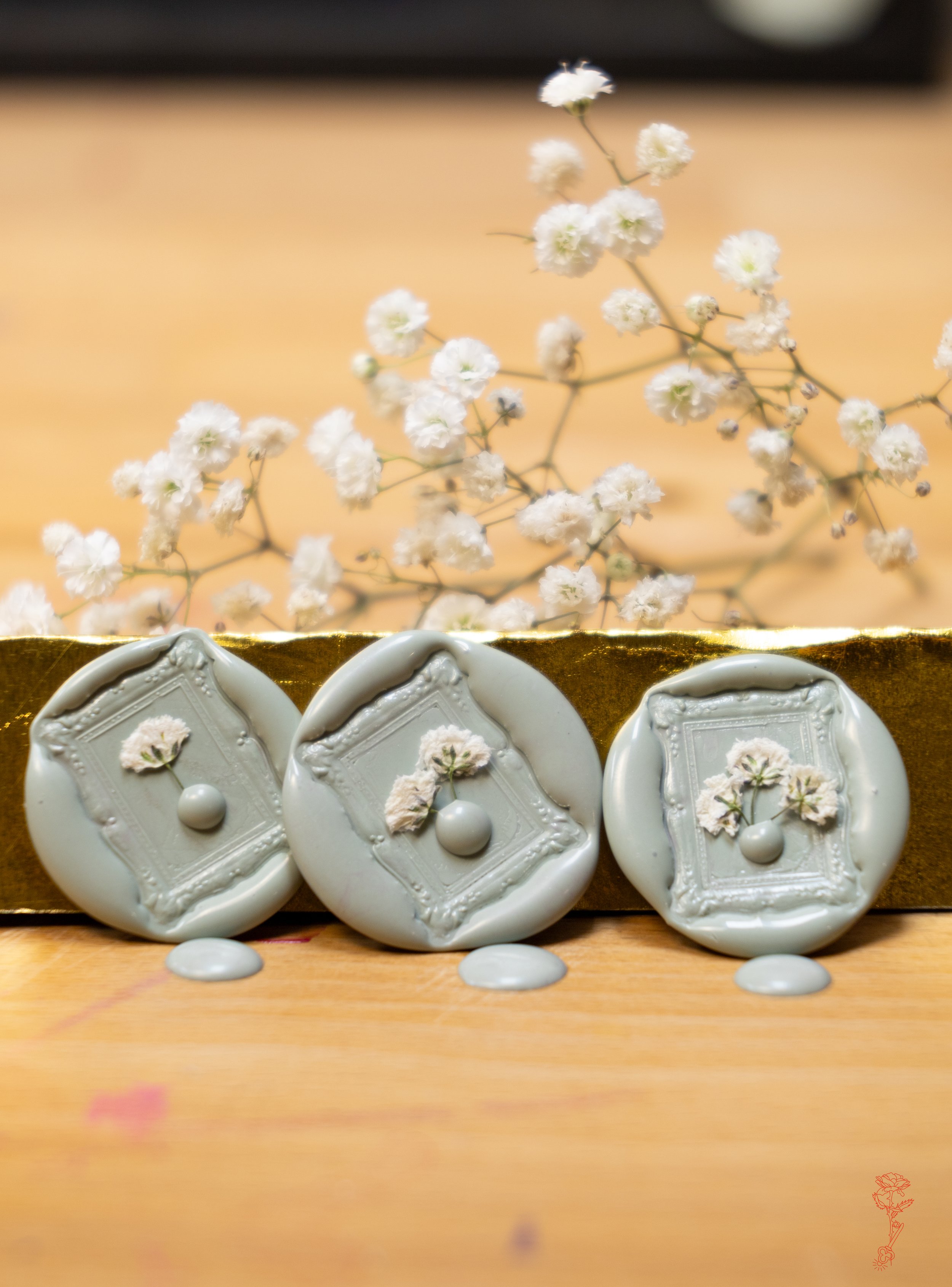 Framed Baby Breath Wax Seals (Set Two)