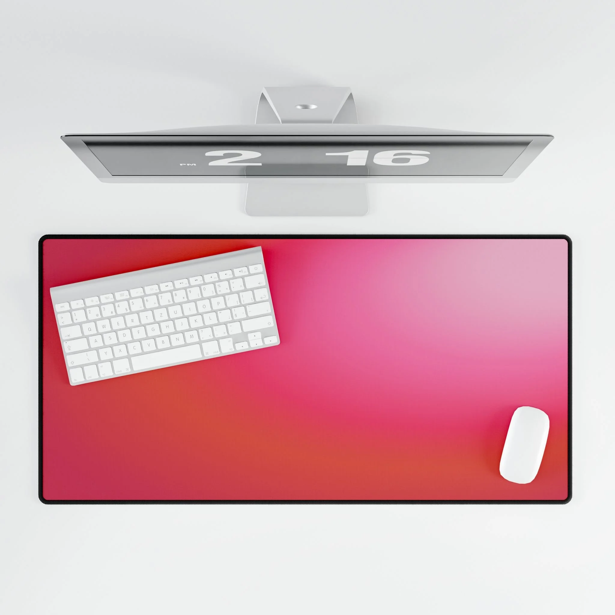 Pink Radiance Desk Mat Gradient Sunburst Desk Pad for Home Office