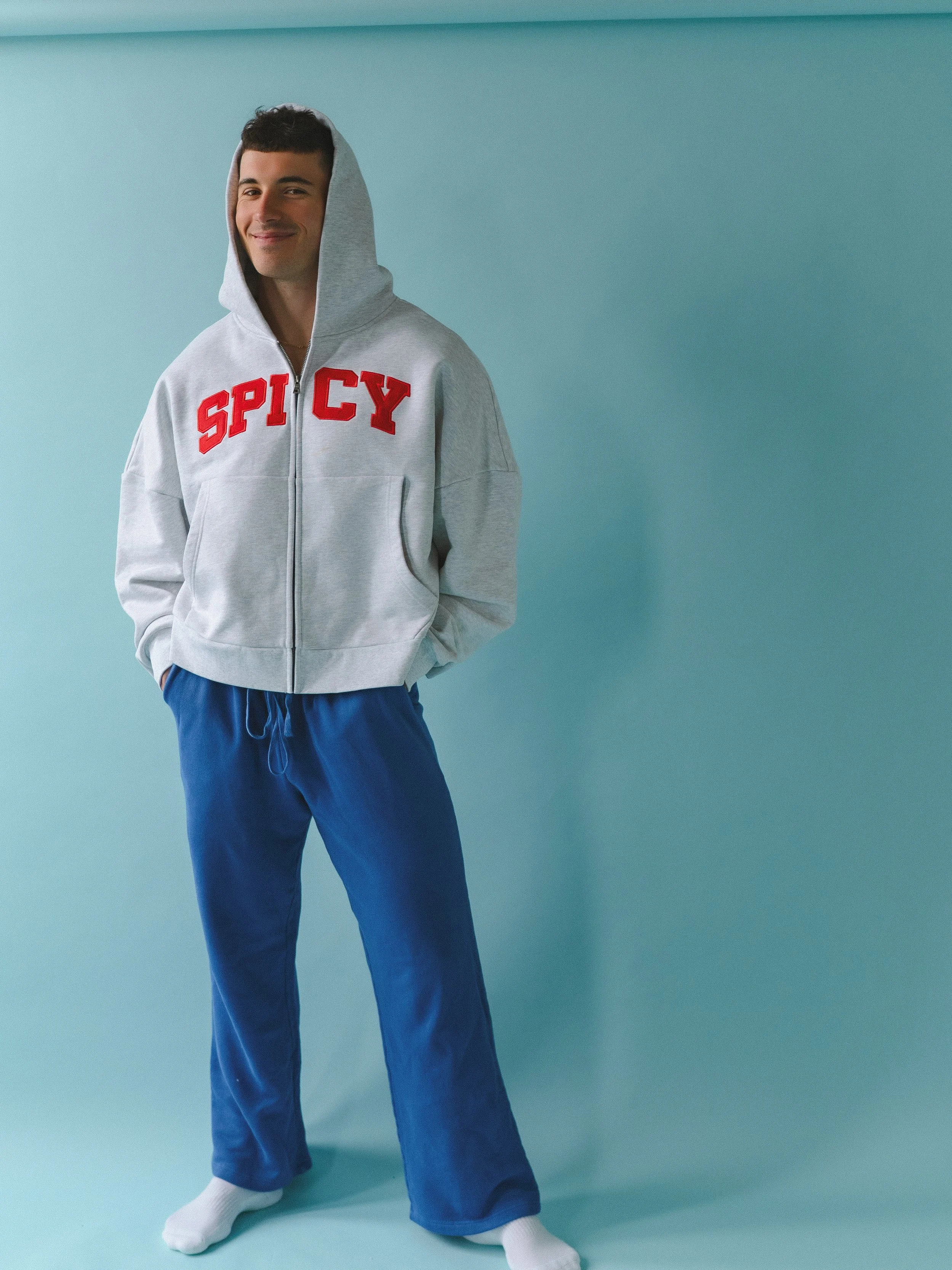 SPICY oversized zip rectangle hoodie