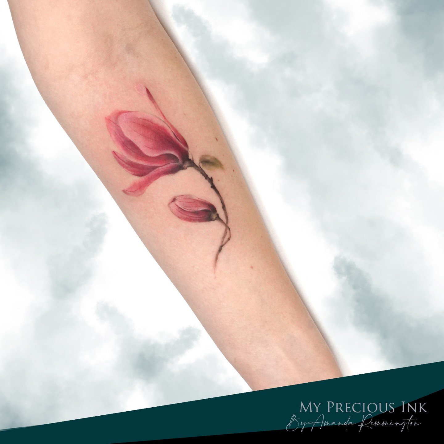 pretty magnolia ///&mdash;&mdash;&gt; www.mypreciousink.nl &lt;&mdash;&mdash;\\\ #Tattoo #watercolortattoo #watercolourtattoo #watercolor #thebesttattooartists #tattoodo 
 #tattooart #tattooflower #tattooidea #thebestbelgiumtattooartists #tattoolover
