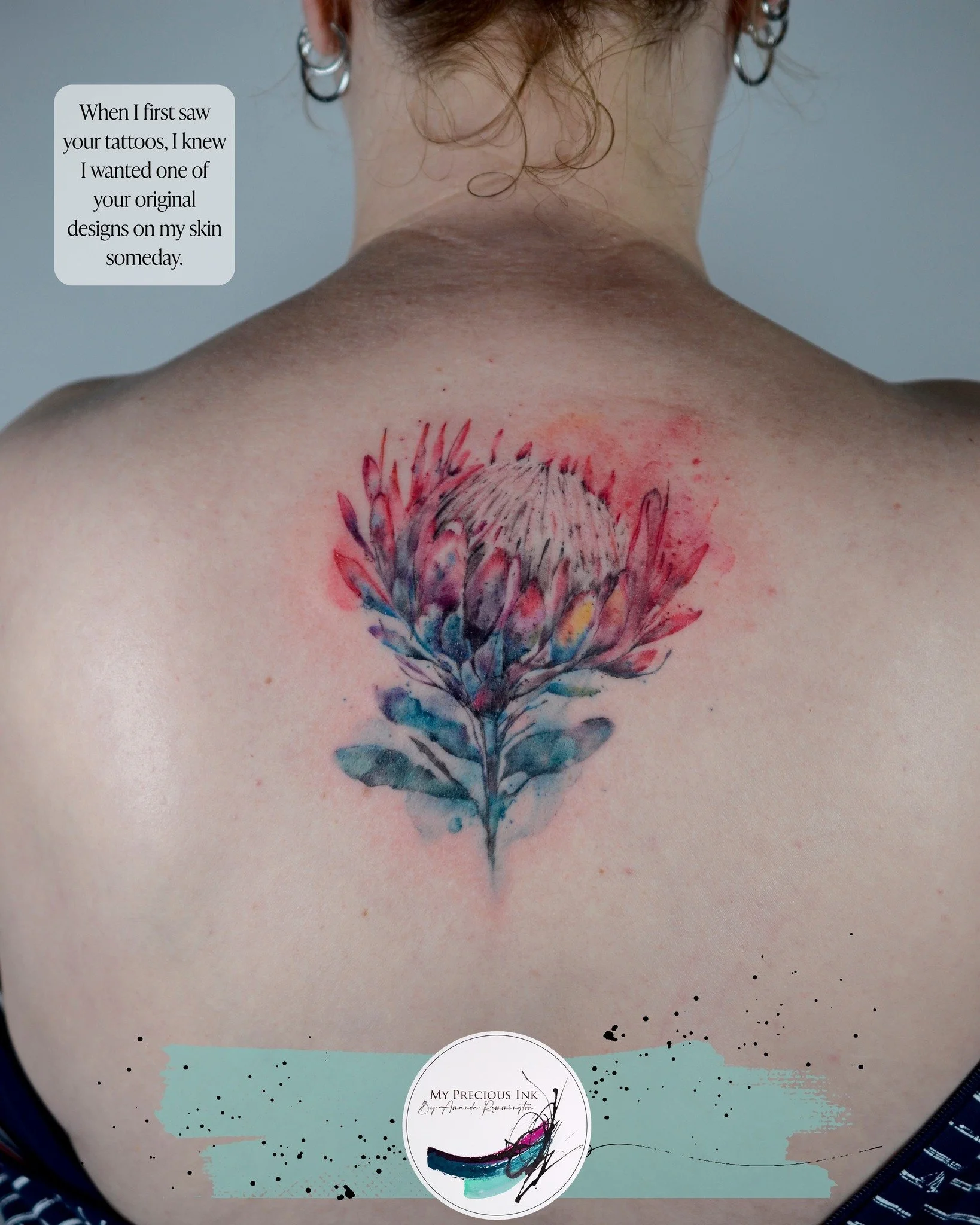 "When I first saw your tattoos, I knew I wanted one of your original designs on my skin someday." 

Dat schreef ze in &eacute;&eacute;n van haar eerste mails.
De tattoo moest haar reizen vertegenwoordigen.

Ze kwam met veel idee&euml;n. Mis