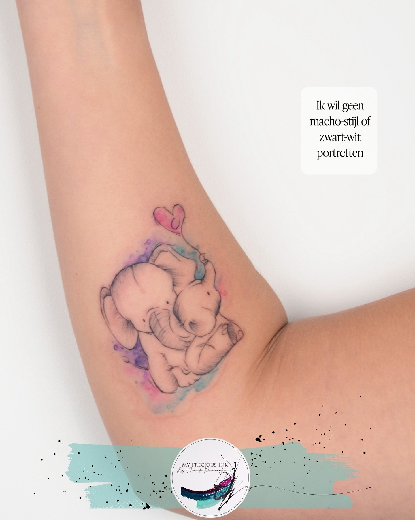 Maar ik wil iets dat super schattig is! 

En wat vind jij ?
Is dat gelukt?

My Precious Ink &ndash; Art that stays.
Arendonk (BE)
amanda@mypreciousink.nl
www.mypreciousink.nl

#cutetattooideas #cutetattoosforgirls #elephanttattoos #watercolourtattoo 