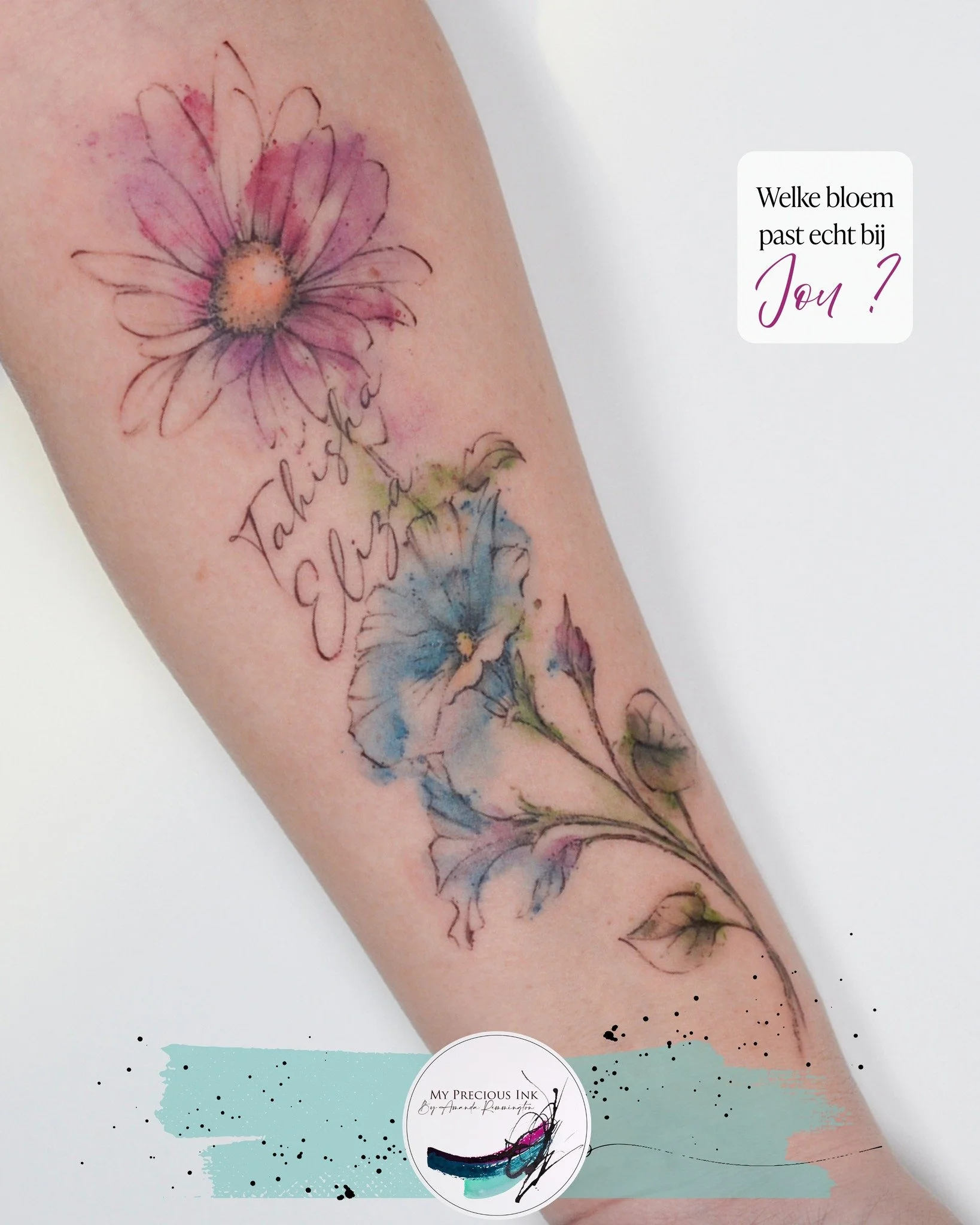 Welke bloem past &eacute;cht bij jou? 

Niet voor iemand die speciaal is , 
Niet voor een speciale maand . 

Maar gewoon &eacute;cht  voor JOU. 

My Precious Ink &ndash; Art that stays.
Arendonk (BE)
amanda@mypreciousink.nl
www.mypreciousink.nl

#art