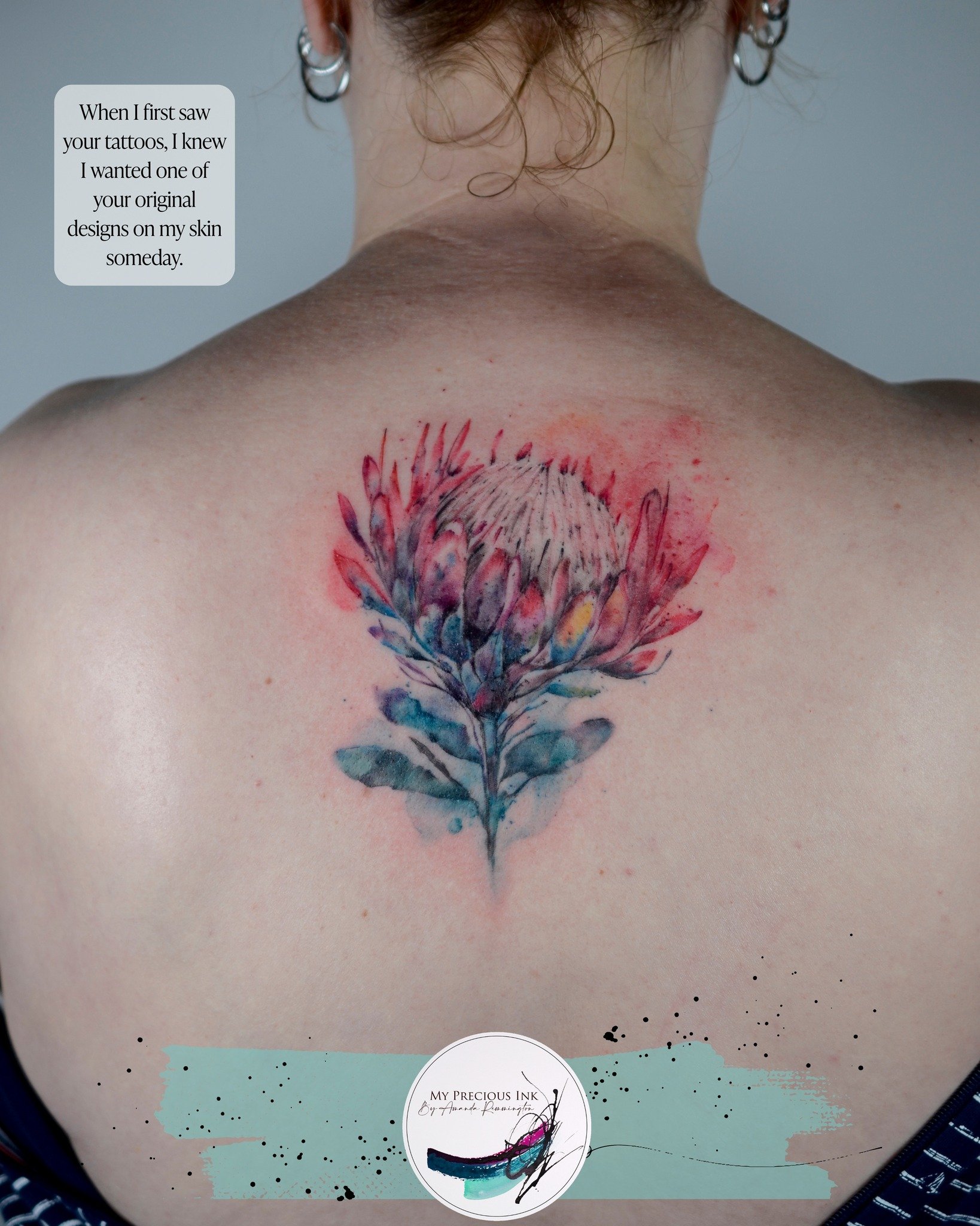 "When I first saw your tattoos, I knew I wanted one of your original designs on my skin someday." 

Dat schreef ze in &eacute;&eacute;n van haar eerste mails.
De tattoo moest haar reizen vertegenwoordigen.

Ze kwam met veel idee&euml;n. Mis