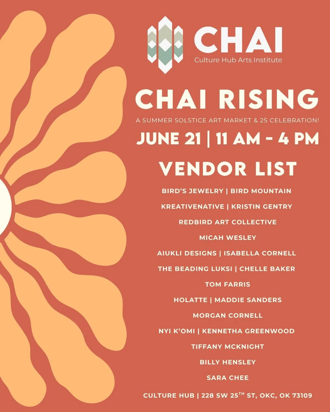 π¨β¨ Meet the incredible Indigenous artists & makers joining us for CHAI Rising: A Summer Solstice Art Market & 2S Celebration β¨π¨
ποΈ Featuring:
• Bird’s Jewelry | Bird Mountain
• KreativeNative | Kristin Gentry
• Redbir