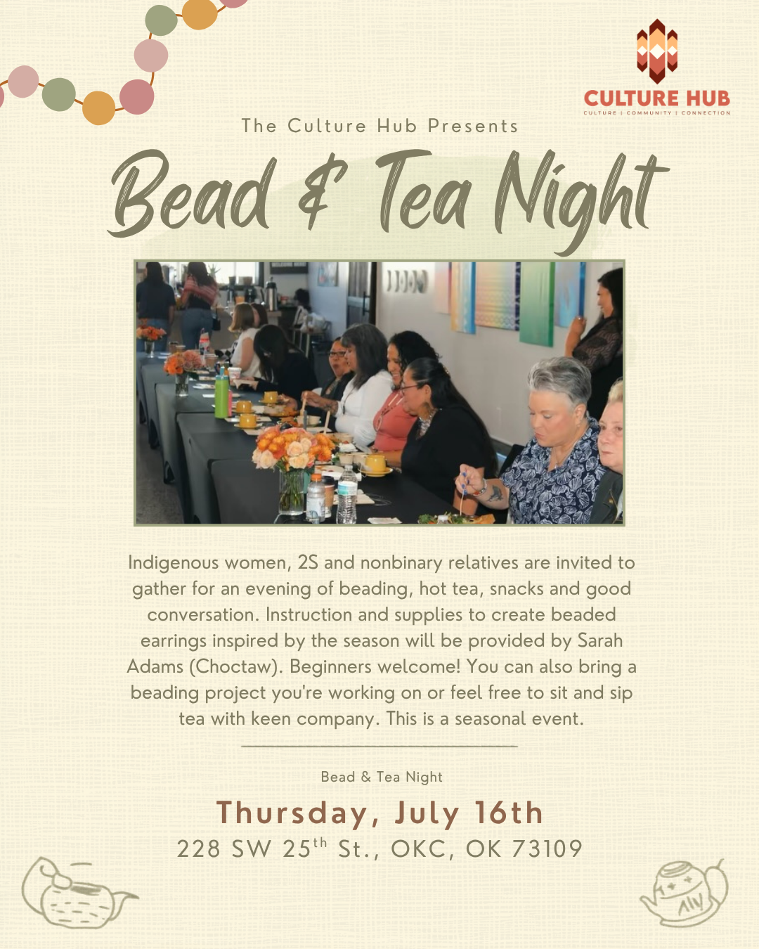 Bead &amp; Tea - Seasonal @ the Culture Hub