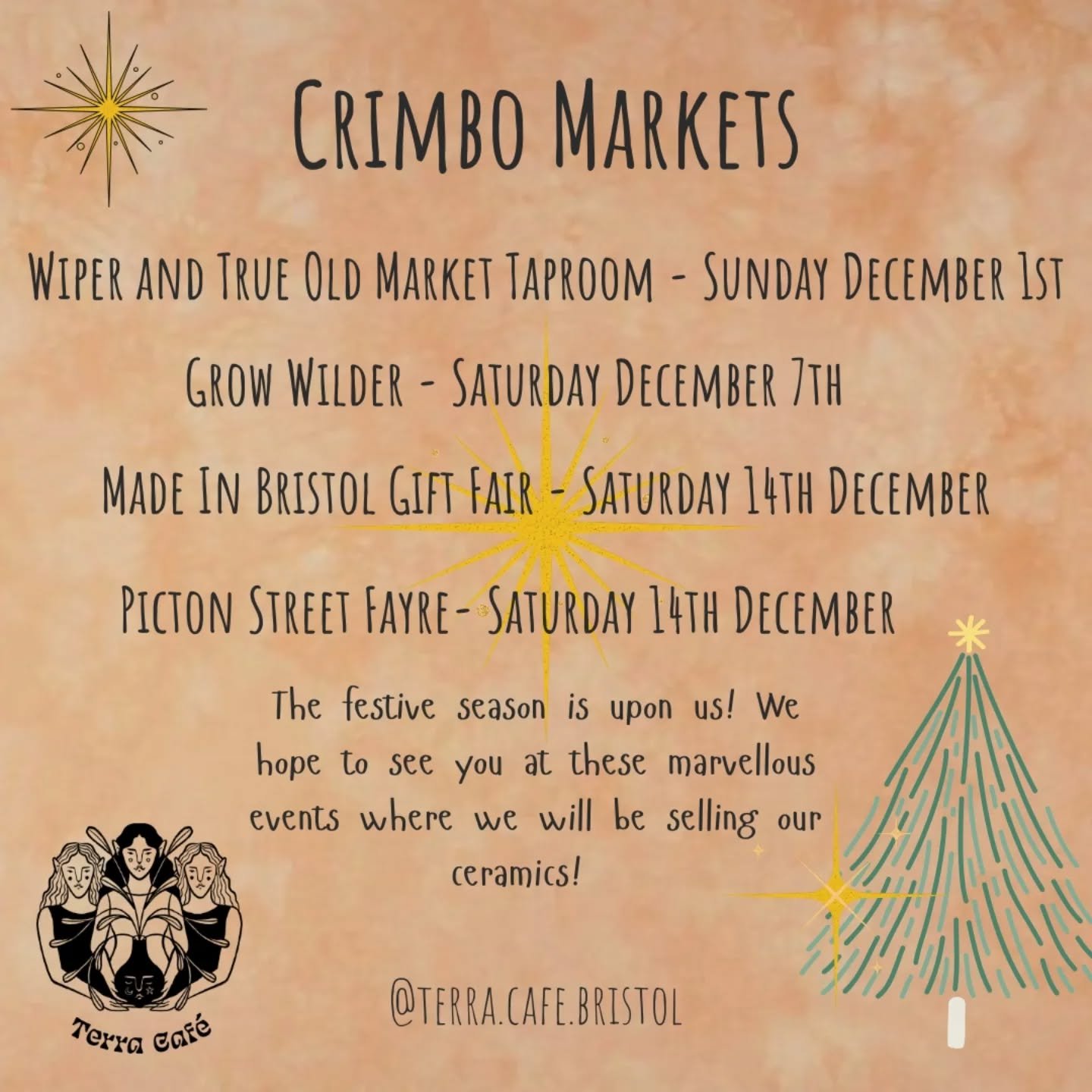 People of Bristol and beyond, the time has come...let the Christmas shopping commence! 

Here is a list of all of the wonderful markets we will be at this festive season, so please come along if you can!

It's such an important time of the year for u