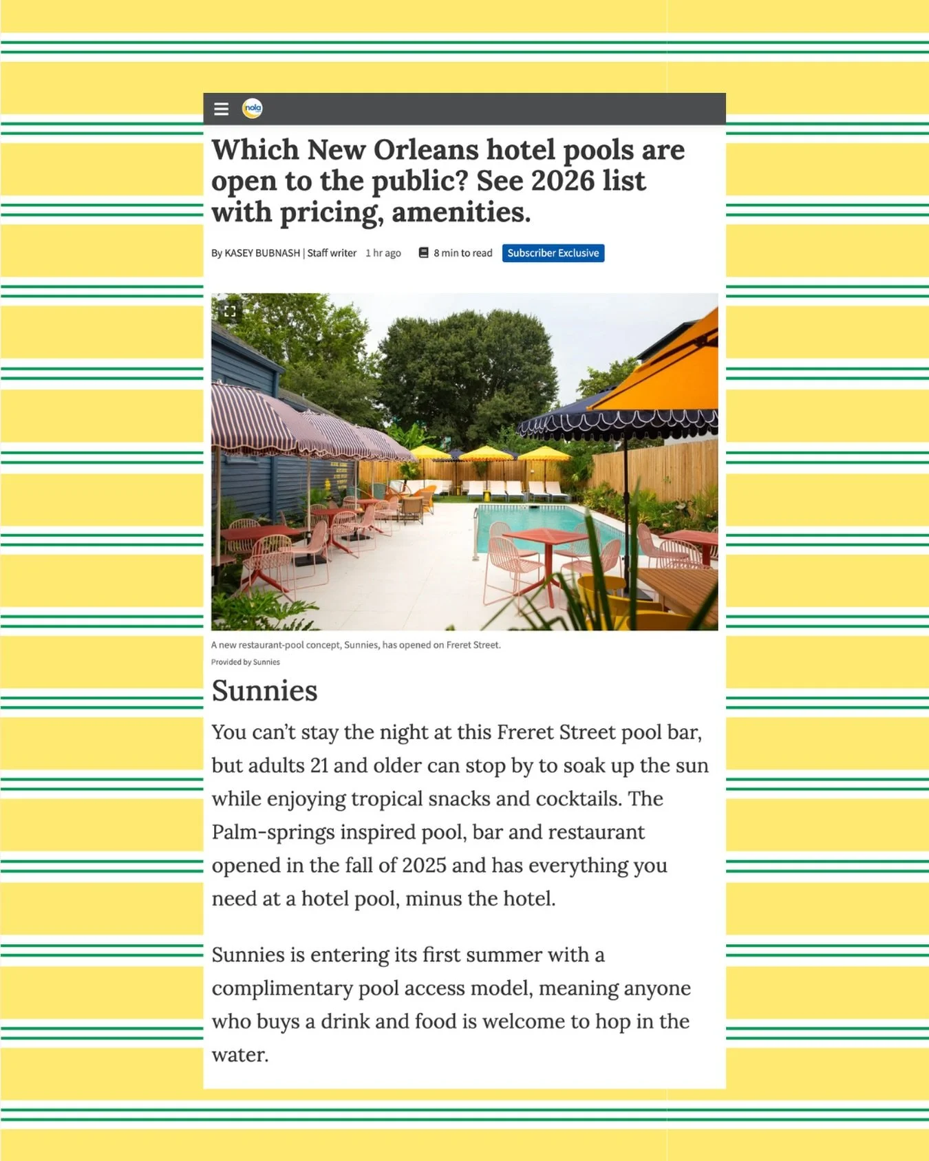 It&rsquo;s pool season, yall! 
Thanks @nolanews 💛