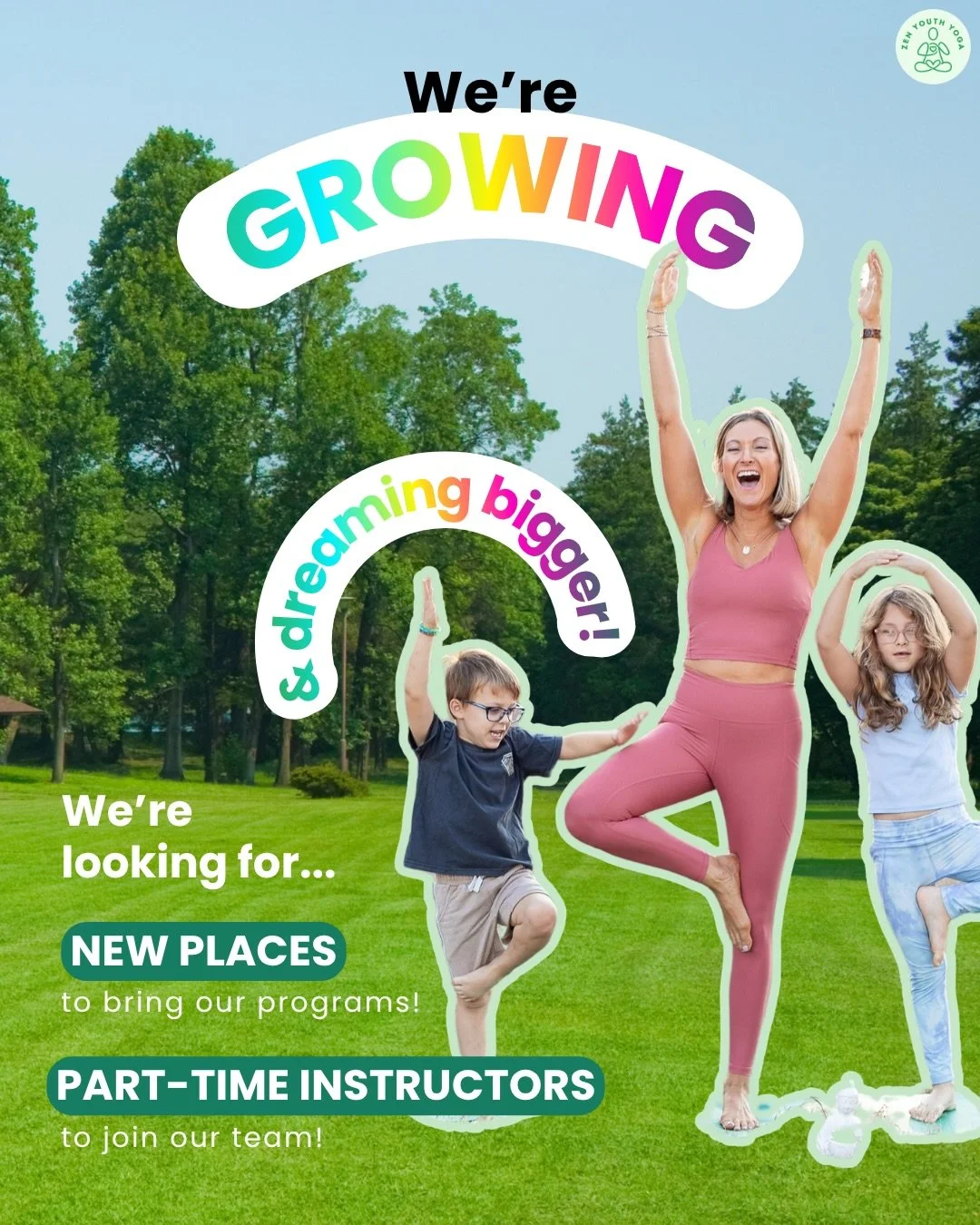 We&rsquo;re growing and dreaming bigger at Zen Youth Yoga! 🌈

We&rsquo;re excited to bring our programs to even more children, families, schools, and communities throughout Austin. 💛

Through movement, mindfulness, creativity, and play, we help kid