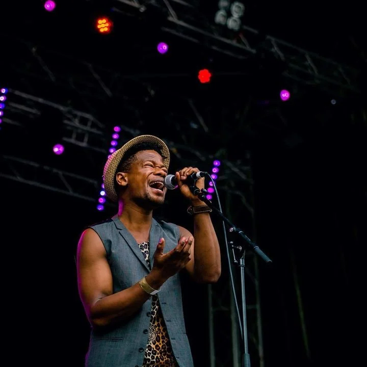 Thanda Gumede performing at the Millennium Square during the Leeds Jazz Festival, U.K.