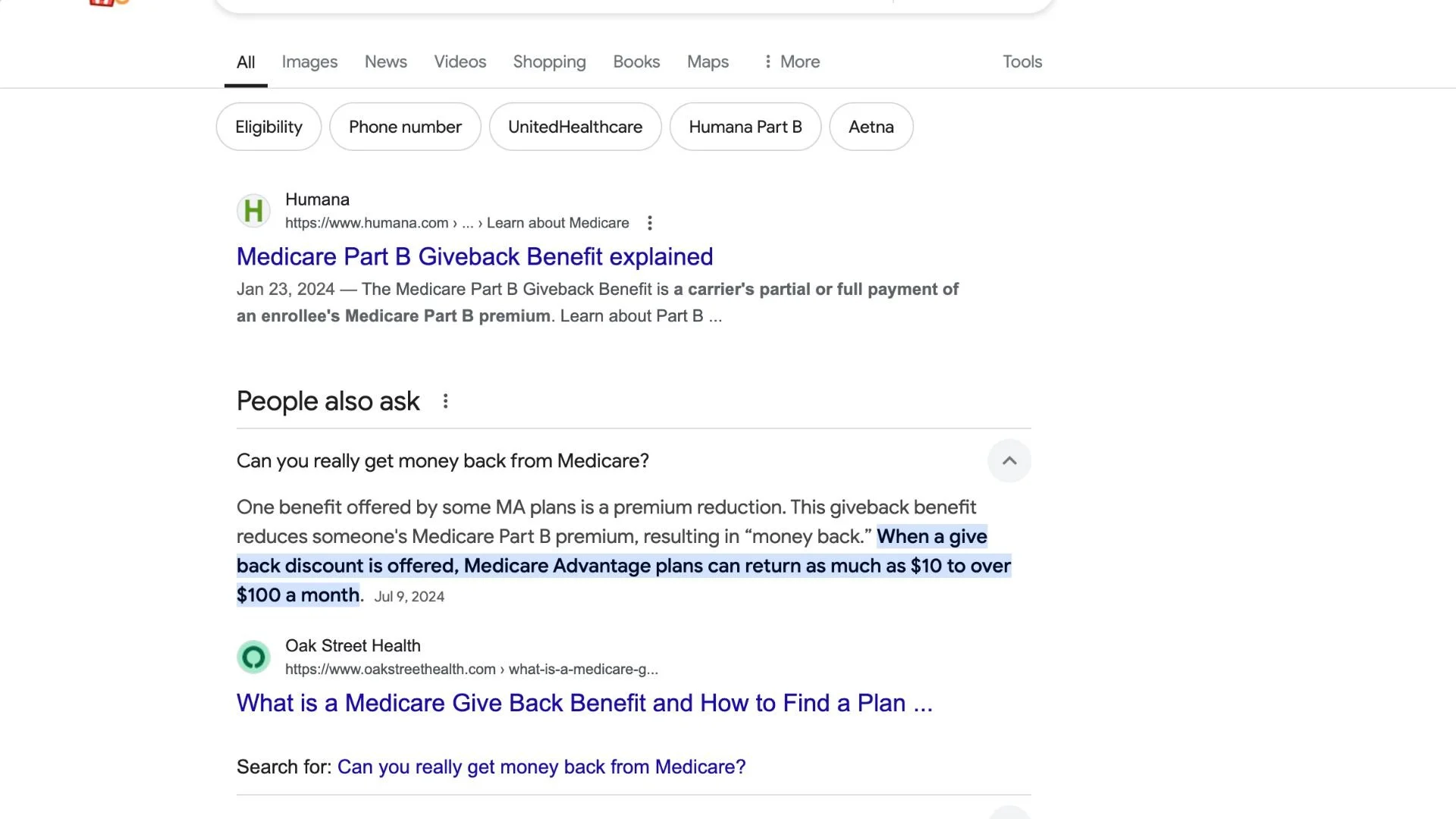 FAQ for Medicare Giveback benefit