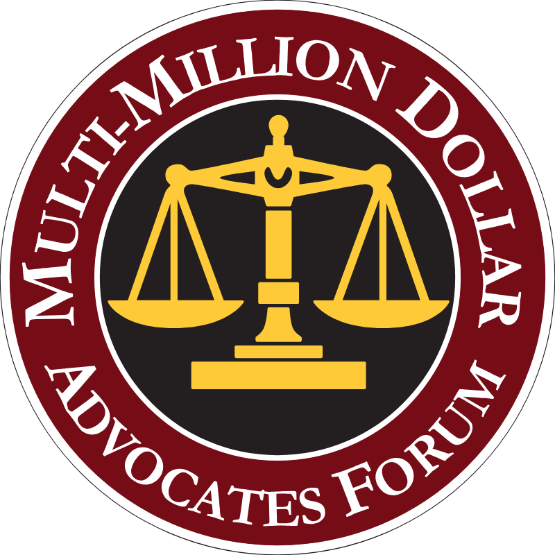 Multi-Million Dollar Advocates Forum badge recognizing exceptional results in high-value cases.