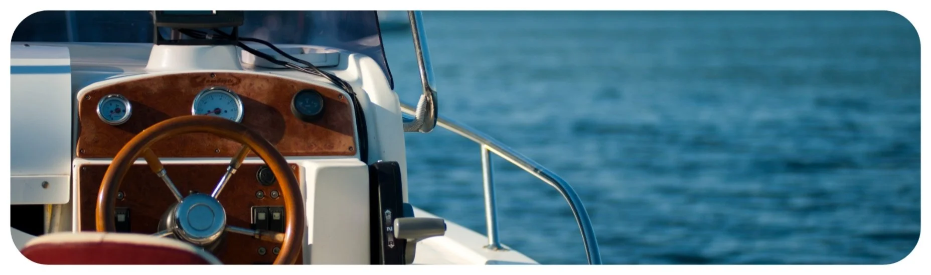 View from a boat’s helm on open water, representing boating accident cases and injured boaters.