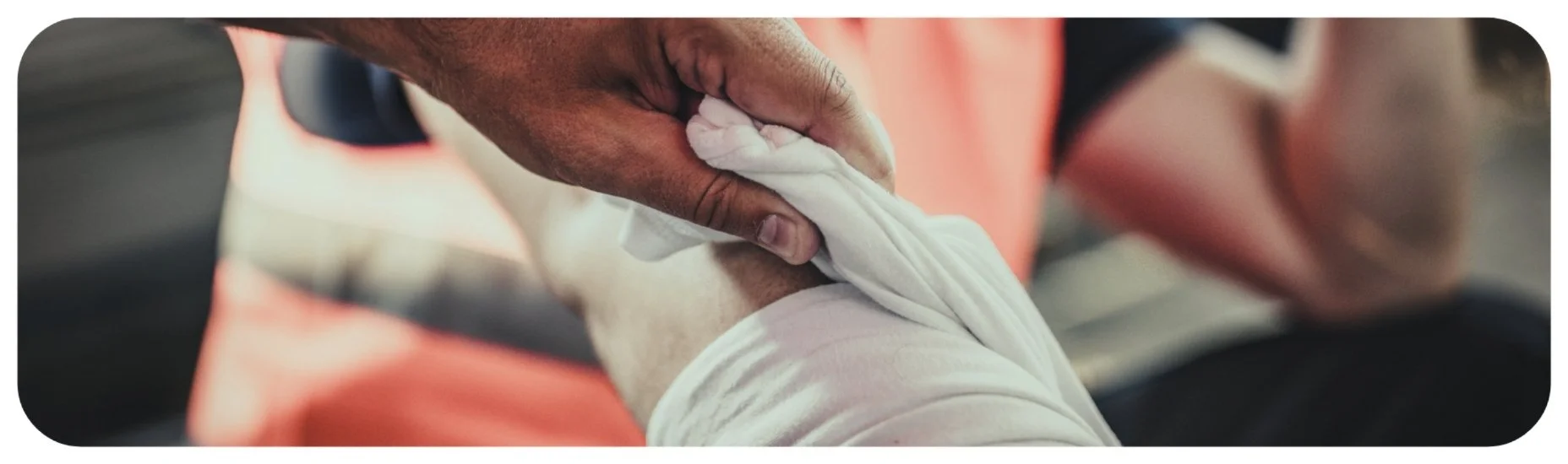 Worker with a bandaged arm after a workplace injury in Iowa.