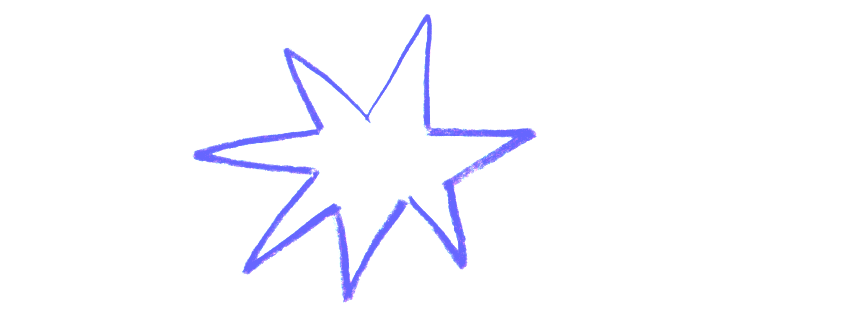 Blue neon star-shaped figure on black background.