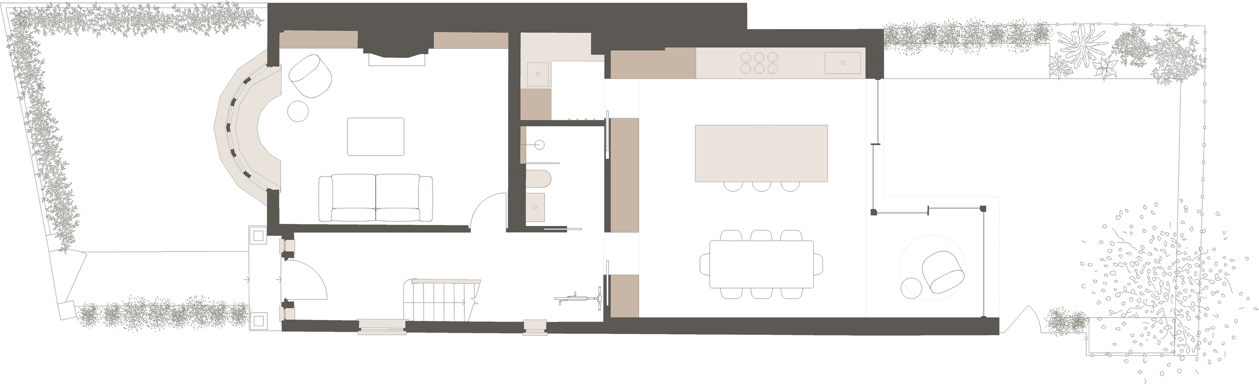 Ground floor floorplan for our extension renovation project in Hackney