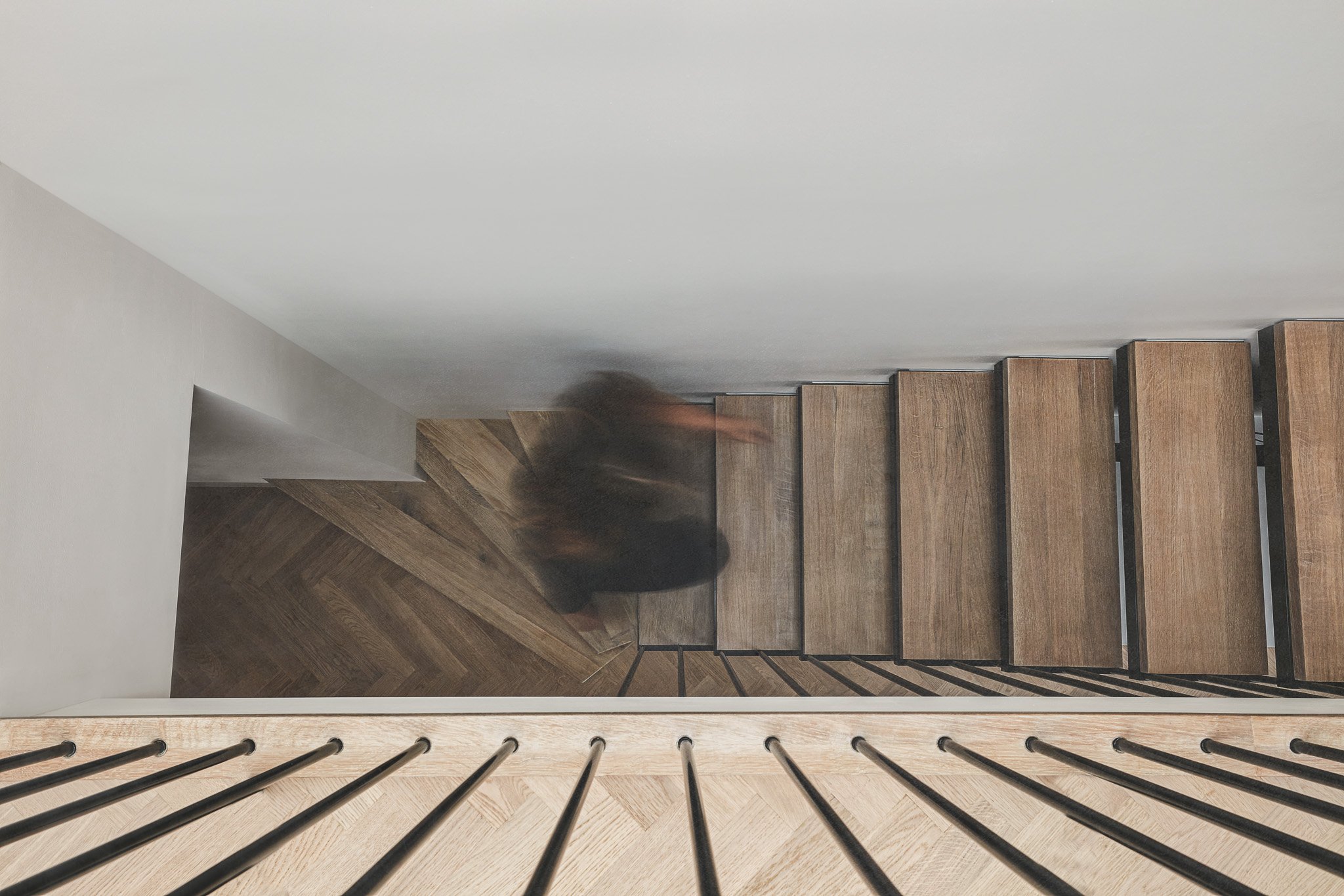Reconfigured staircase improving daylight and circulation in a Richmond cottage refurbishment