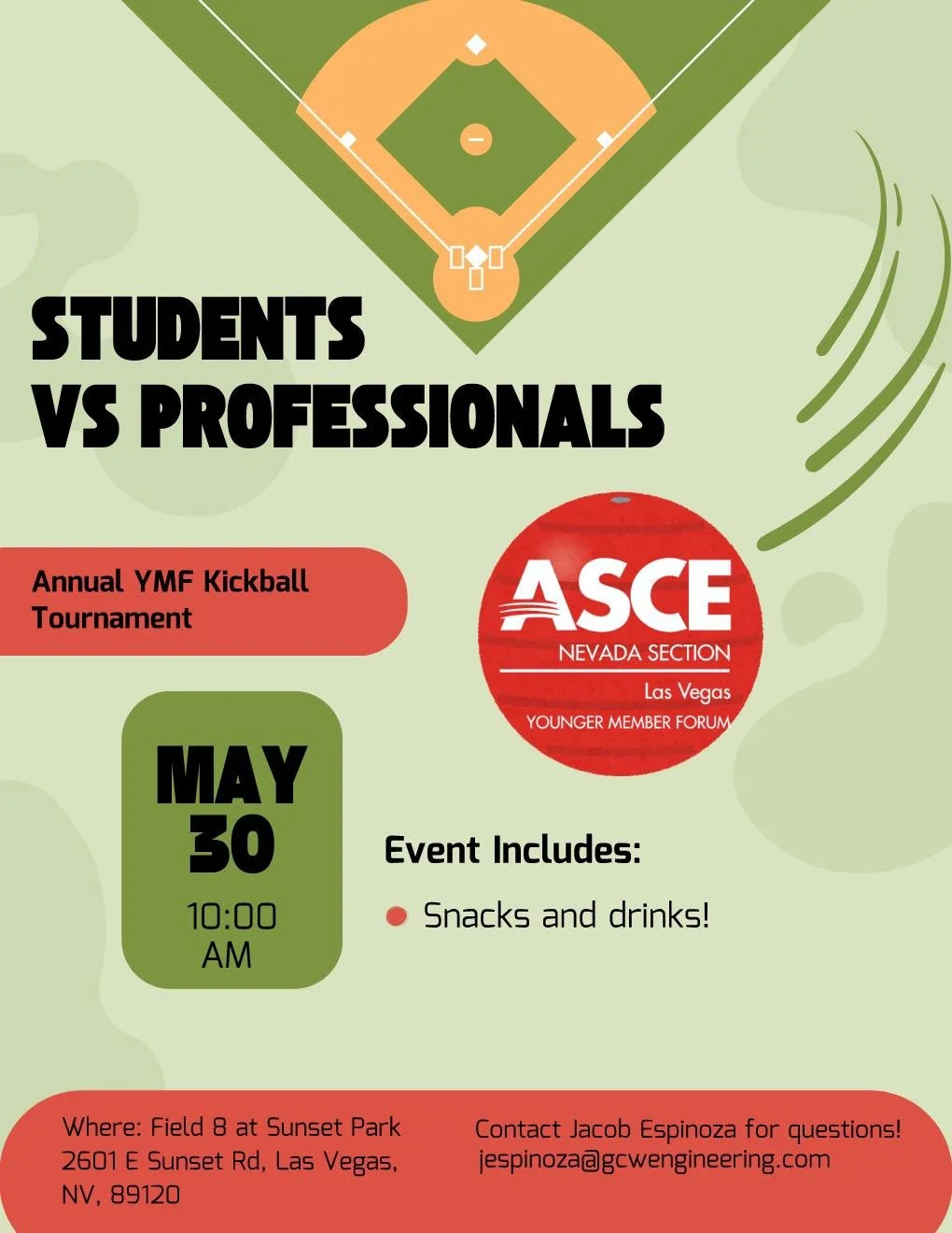 Students vs. Professionals Kickball Game
