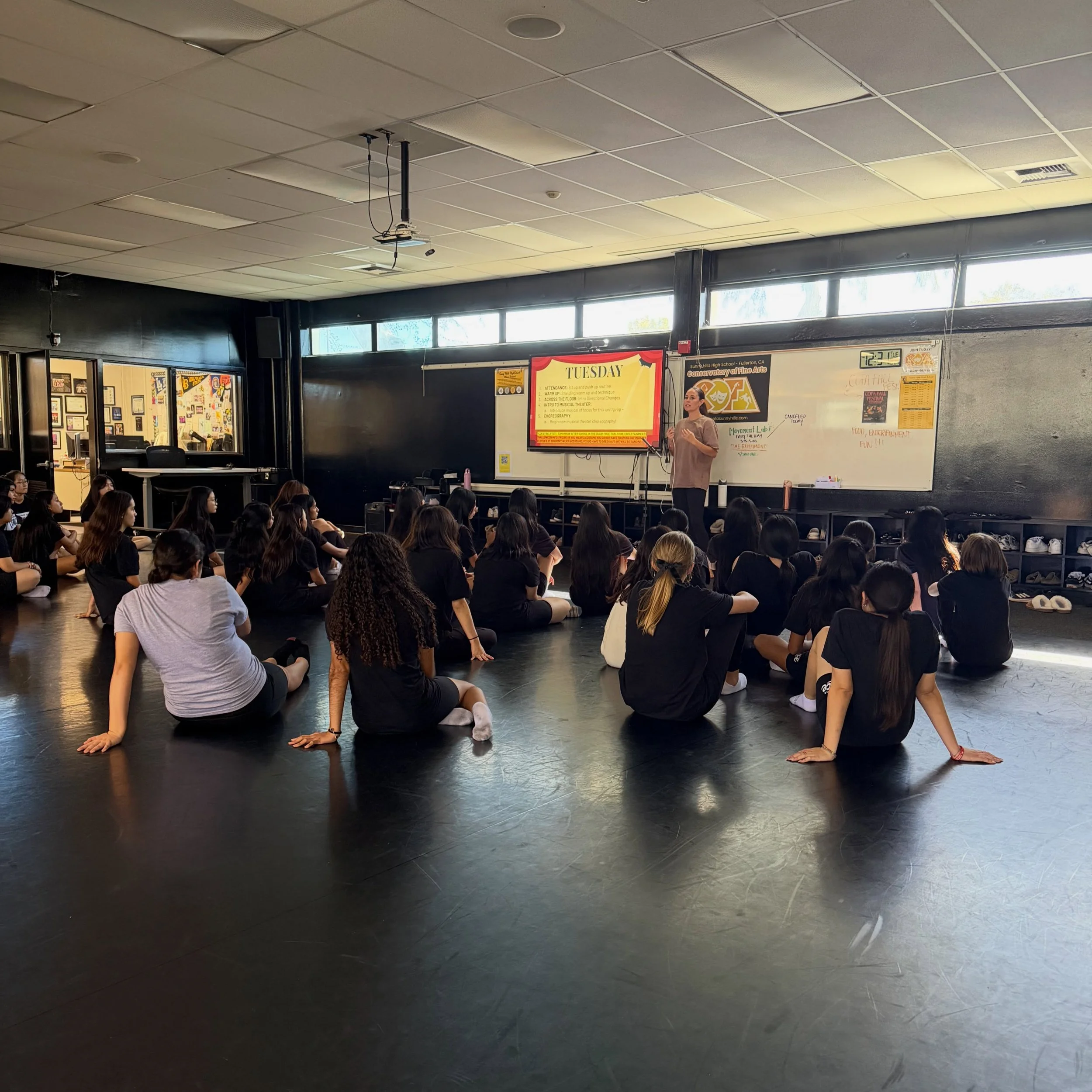 Mrs. Volen introducing our next unit, Musical Theatre! 🎭 💃🏾 🕺🏼