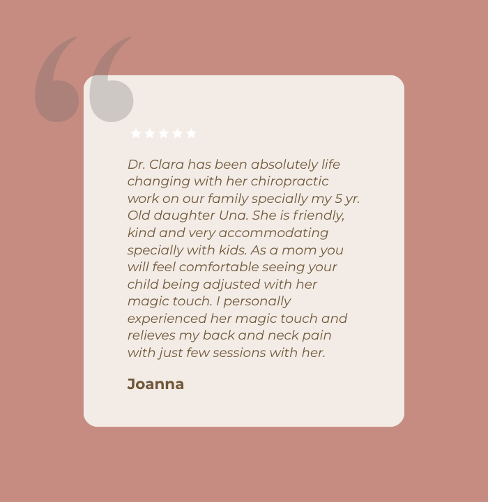 Purely Family Chiropractic Testimonial from Google Review