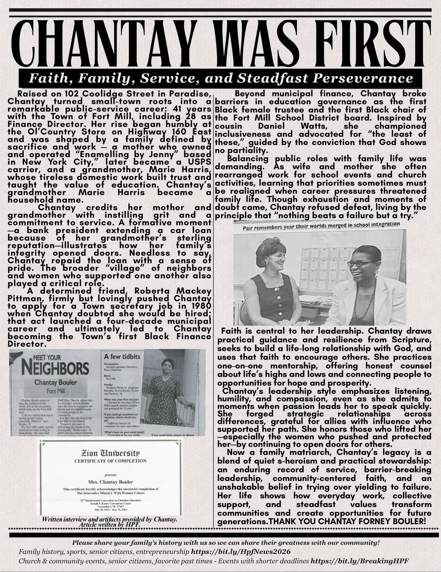 Chantay Forney Bouler: &lsquo;Chantay Was First&rsquo;

41 years of public service. 28 as Finance Director. And she almost didn&rsquo;t apply.

Chantay Forney Bouler grew up on Coolidge Street right here in Paradise. A friend named Roberta Mackey Pit