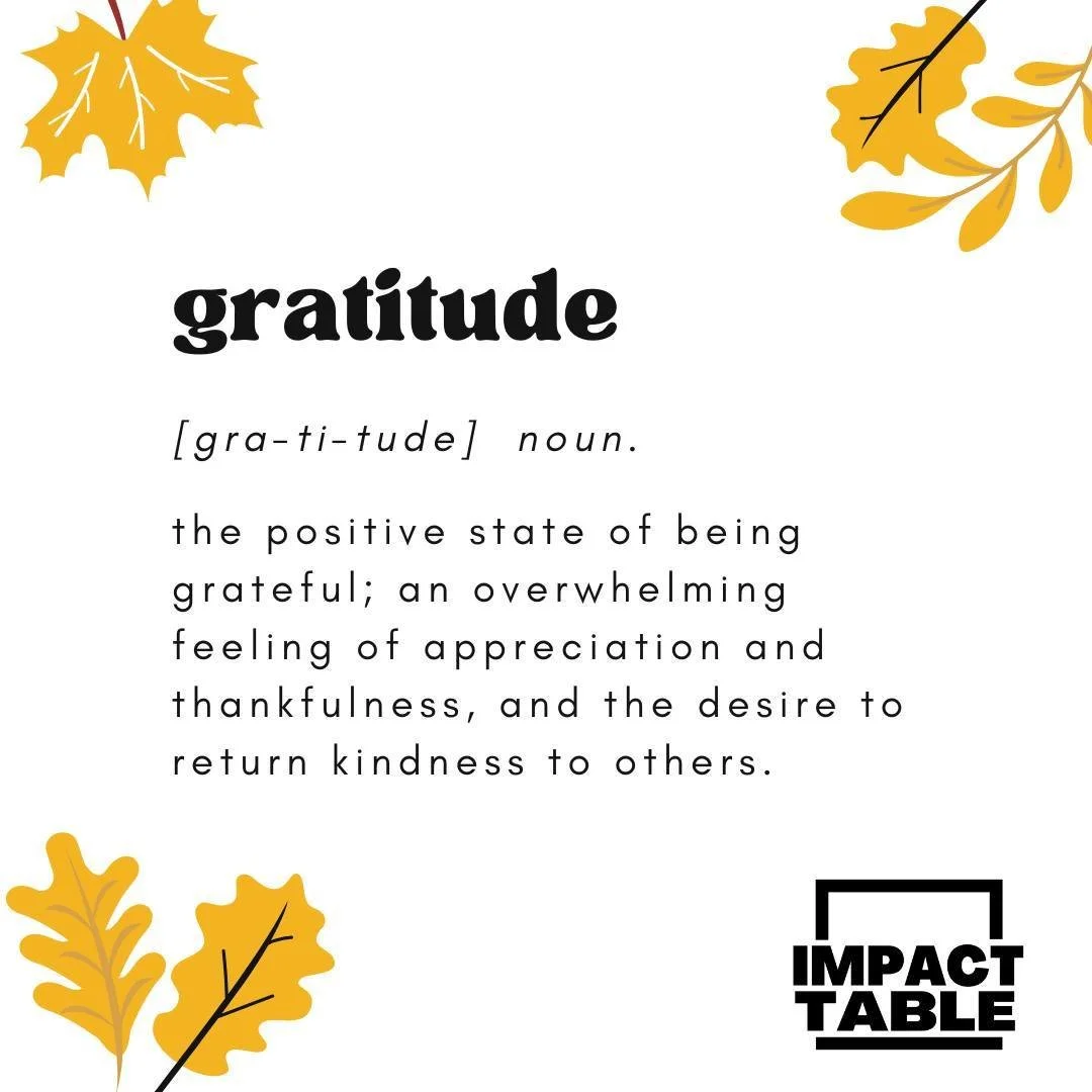 May you dwell in the the positive state of being grateful, experience an overwhelming feeling of appreciation and thankfulness, and be led by the desire to return kindness to others.  Today and every day.

#leadwithgratitude #ImpactTable