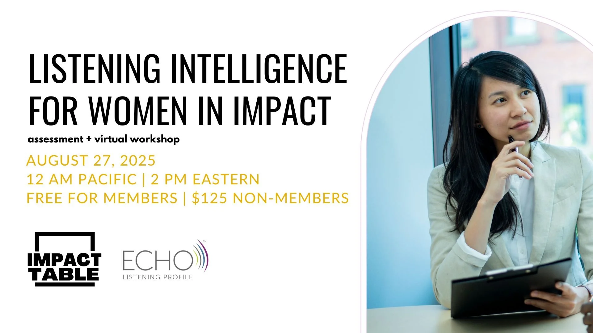 Listening Intelligence for Women in Impact — Impact Table