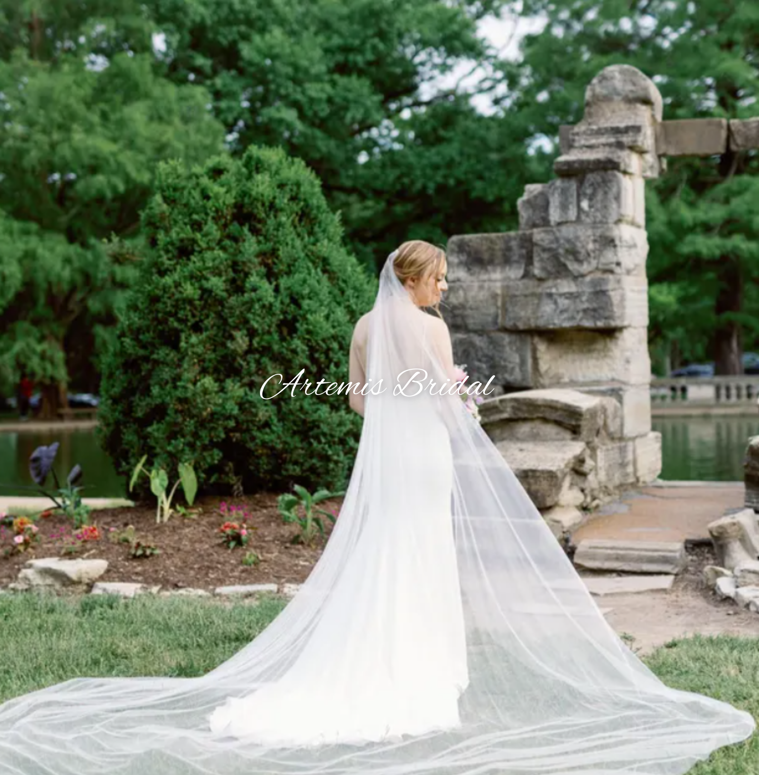 Extra Wide English Net Wedding Veil — Artemis Bridal Wedding 