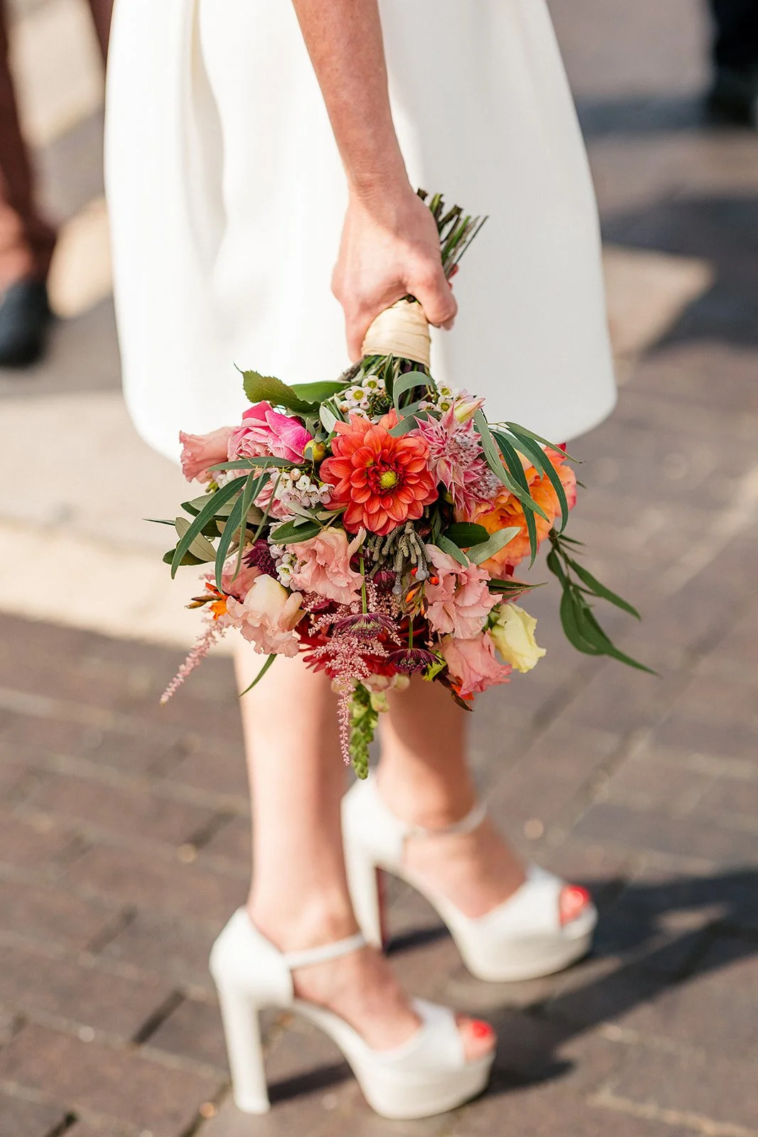 wedding bouquet and shoes photo