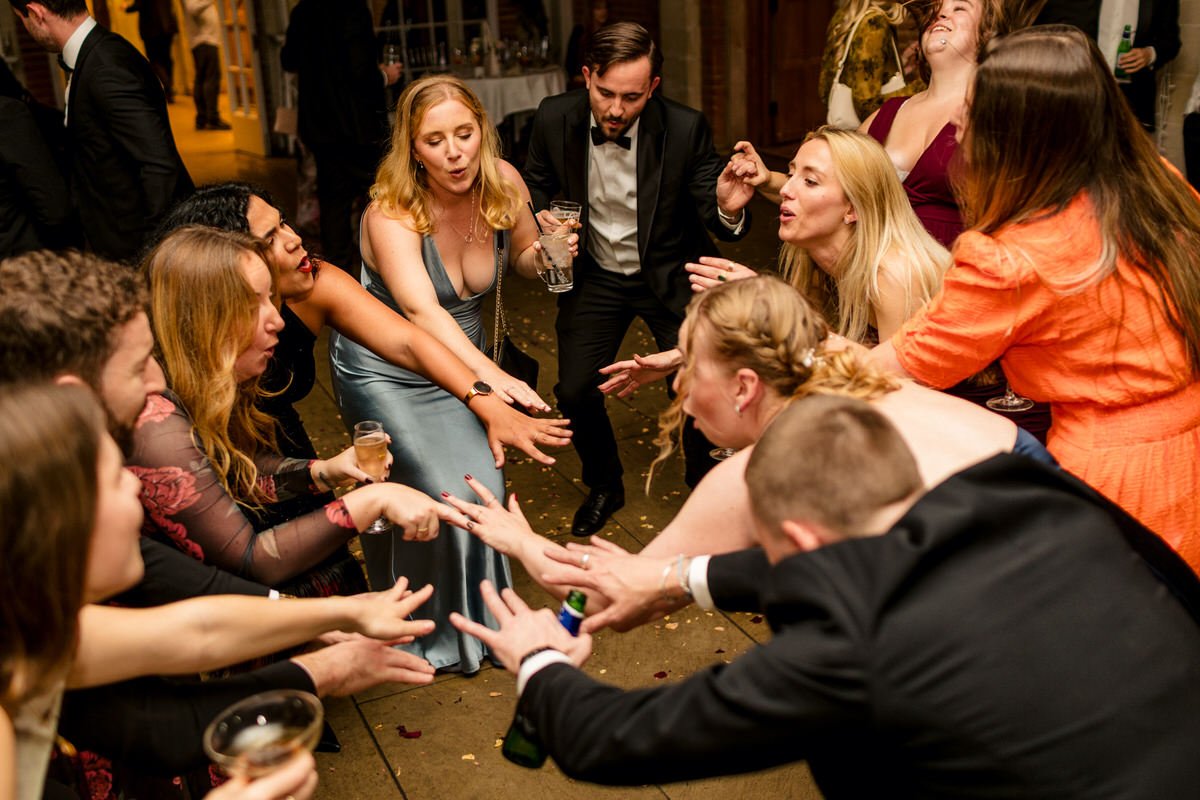 dancing photos at great fosters wedding
