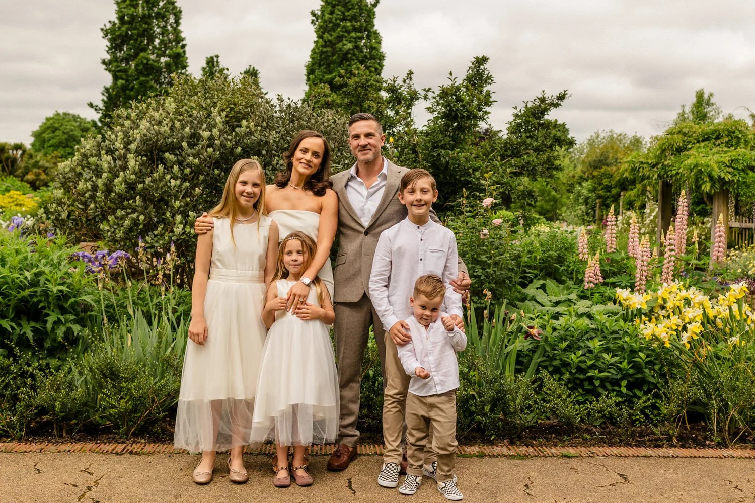 wedding group shot horsham sensory garden