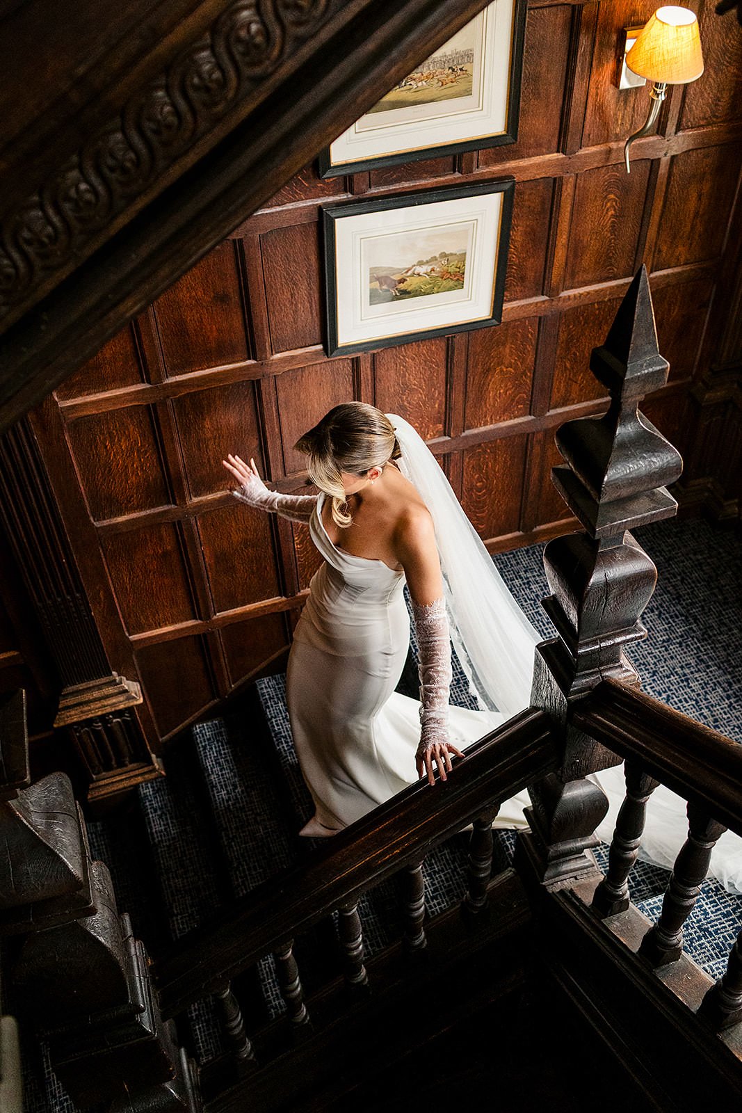 great fosters bridal portrait on stairs