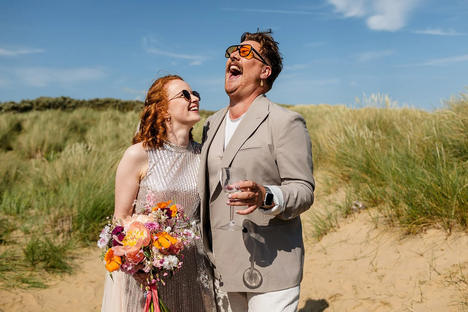 wedding in the sand dunes camber sands