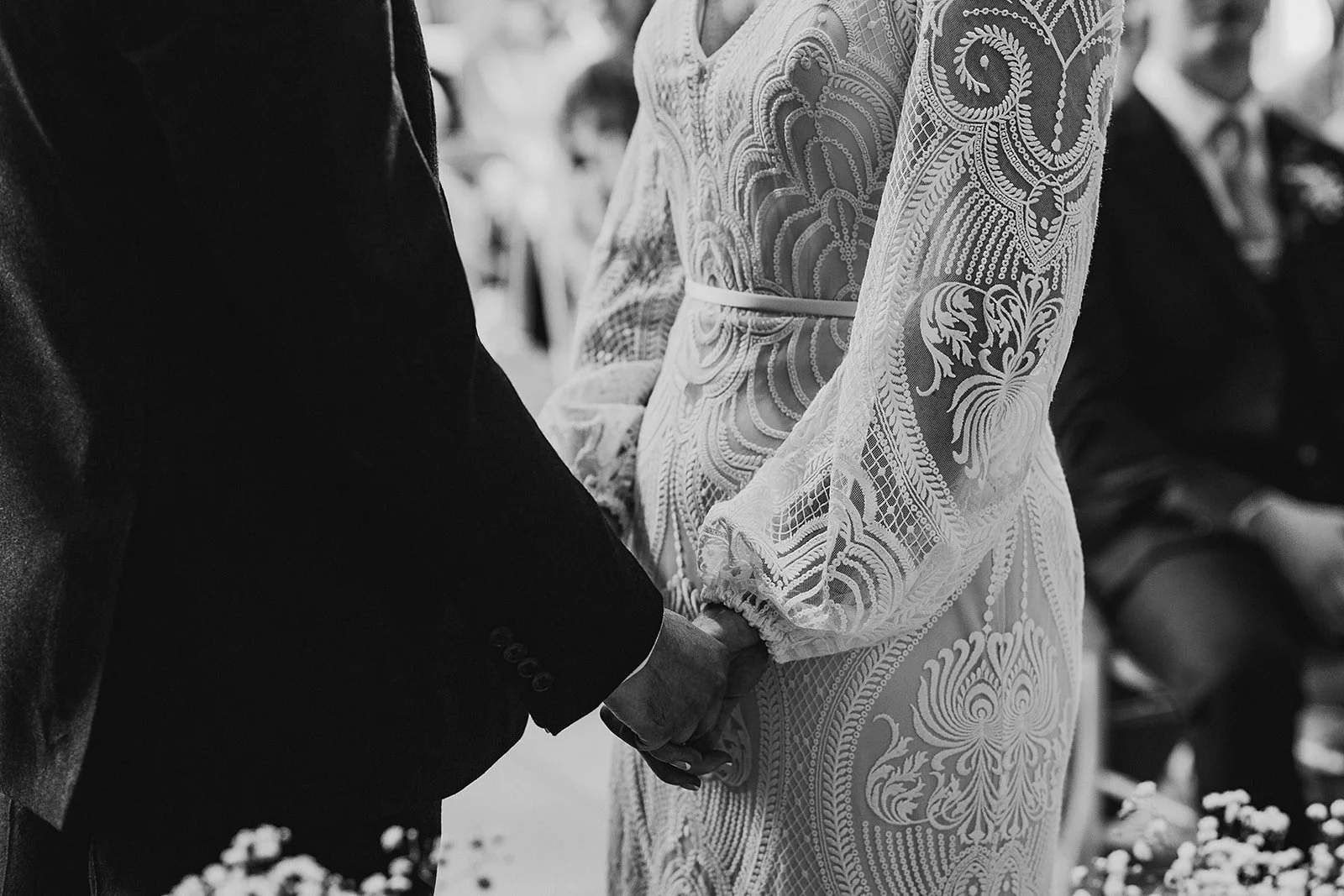 lace wedding dress detail